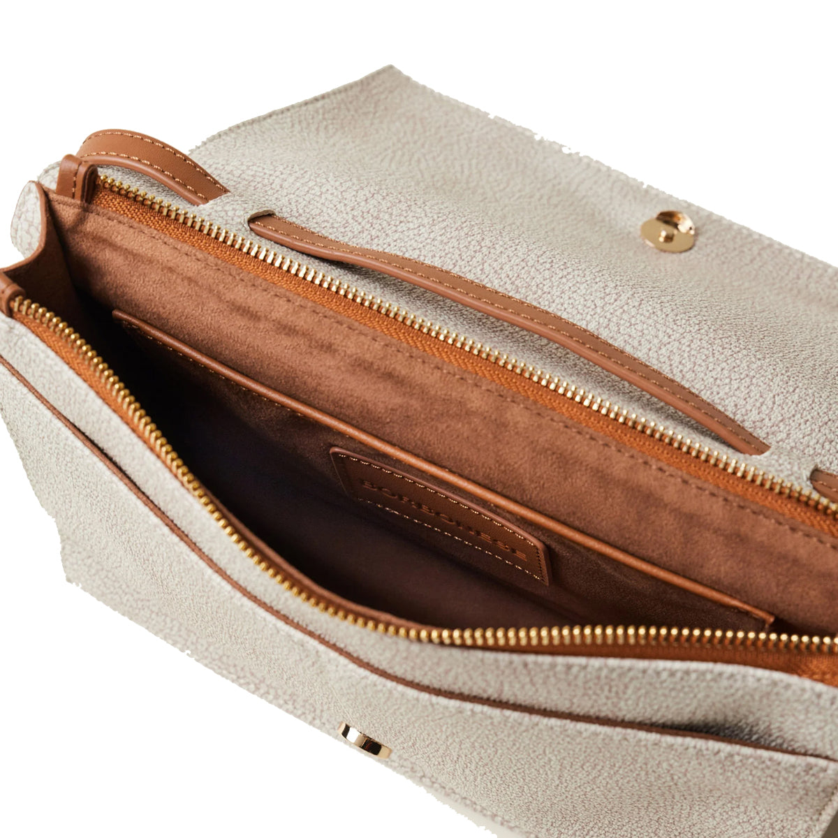 Borbonese Livre Small Crossbody Bag in Sabbia/Terracotta - Stylish Leather Shoulder Purse for Women | Perfect for Everyday Use, Travel & Date Nights