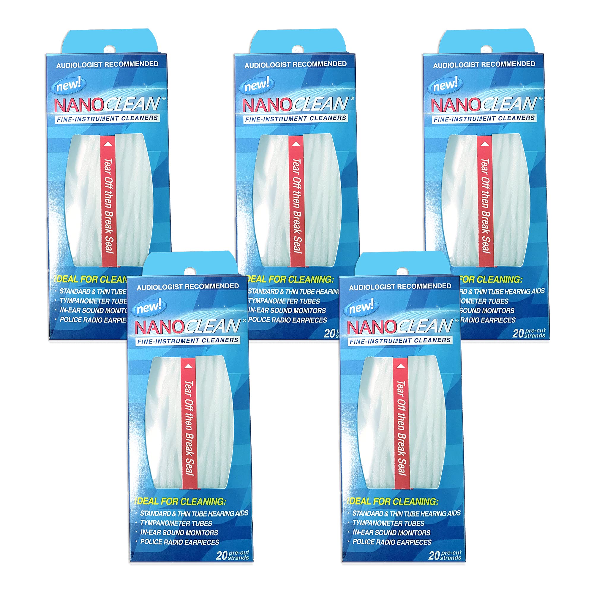 Premium Hearing Aid Cleaning Kit - 5 Packs of 100 Disposable Cleaning Strands - Gentle & Effective Hearing Aid & Earbud Cleaner Tool Set with Brush - Essential Hearing Aid Accessories for Daily Maintenance & Hygiene Care - Perfect for Seniors & Hearing Aid Users at Home or Travel