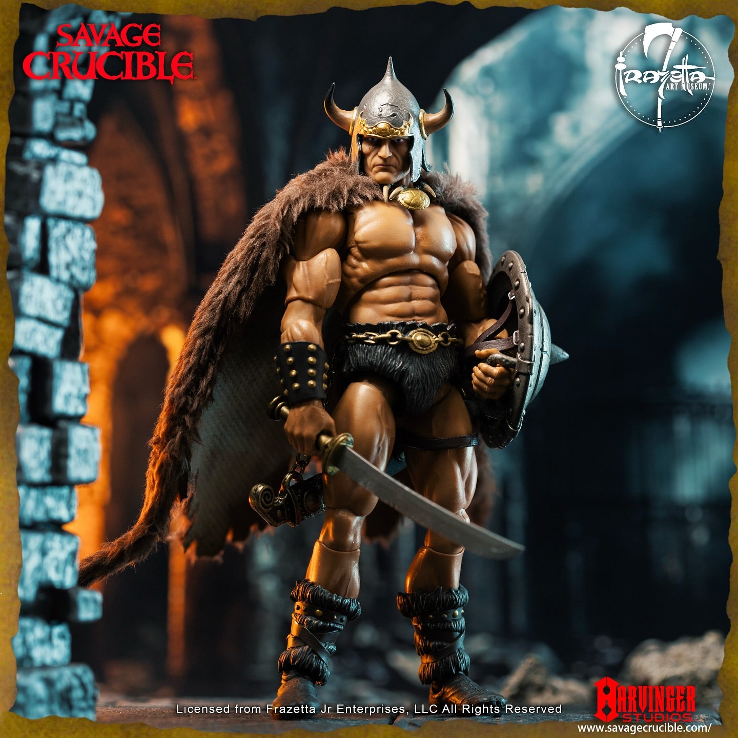 Savage Crucible: Frazetta's Warrior with Ball and Chain - Fantasy Action Figure for Collectors, D&D Enthusiasts & Home Decor - Perfect for Display, Gaming & Gift Giving