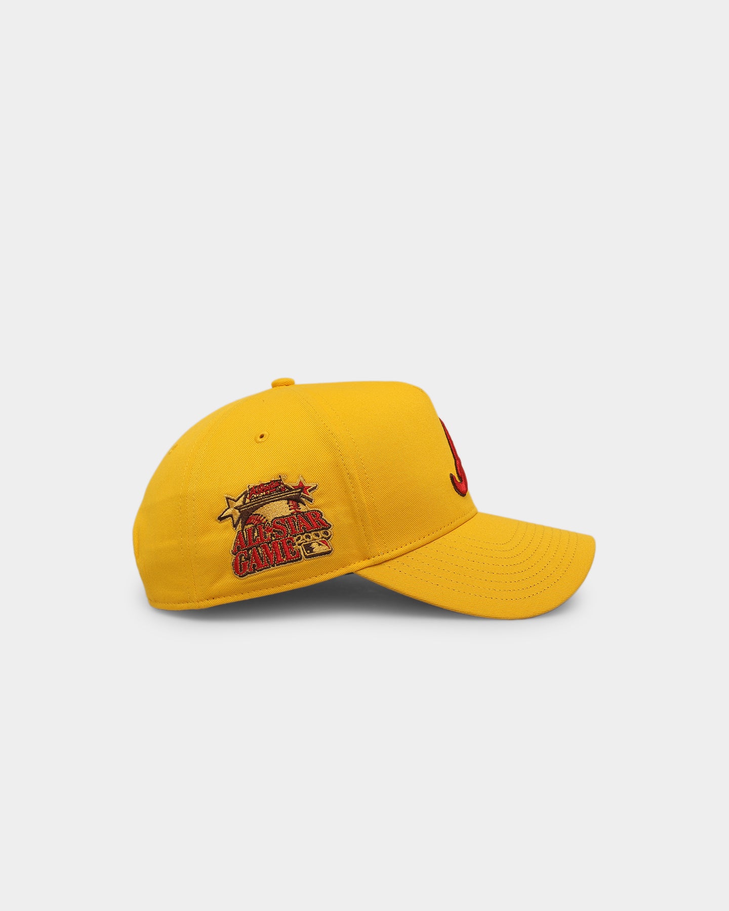 47 Brand Atlanta Braves 'Mustard & Ketchup' Sure Shot MVP DT Snapback Hat - Yellow/Red Adjustable Baseball Cap for Men & Women - Perfect for Sports Fans, Game Day, and Casual Outfits