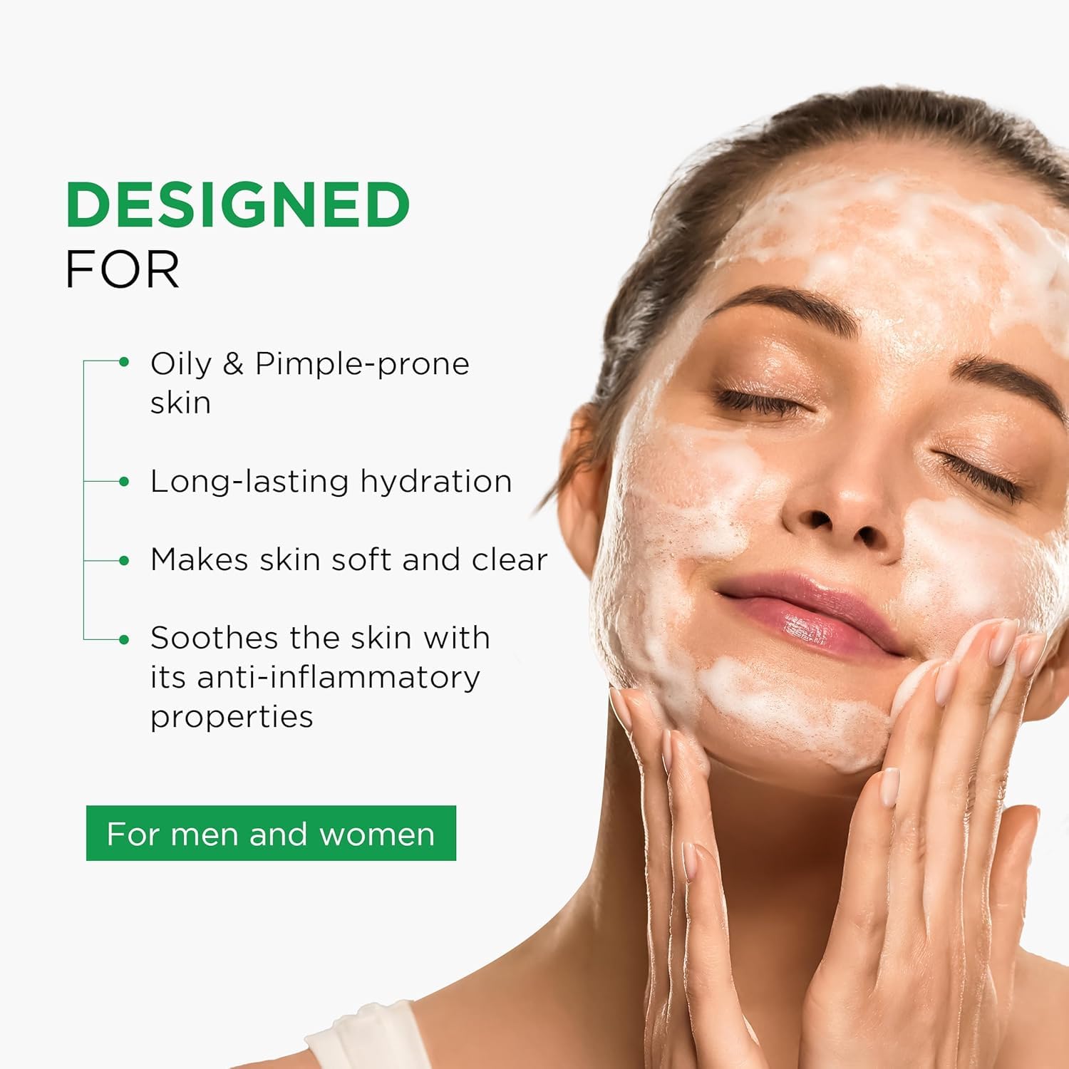 Bingeable Glow & Clean Whitening Face Wash Set - Activated Charcoal & Neem Tea Tree Variants for Pore Minimizing & Dark Spot Reduction, 100ml Each (All Skin Types) | Daily Cleansing & Brightening Skincare Routine