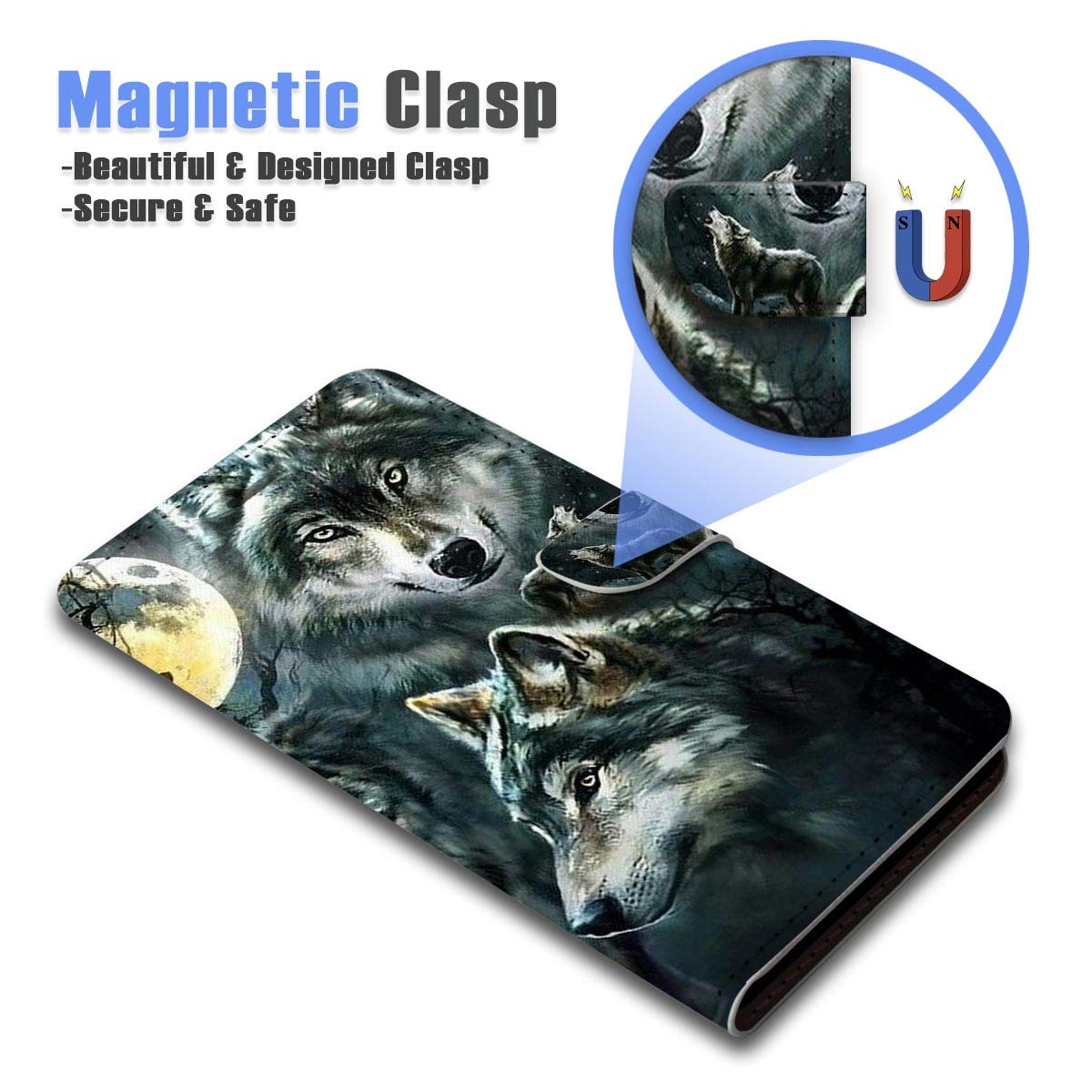 Premium Flip Wallet Phone Case for Samsung Galaxy Note 10 - Spirit Night Wolf Design (Model B31043) | Slim Protective Cover with Card Slots | Perfect for Work, Travel & Everyday Use