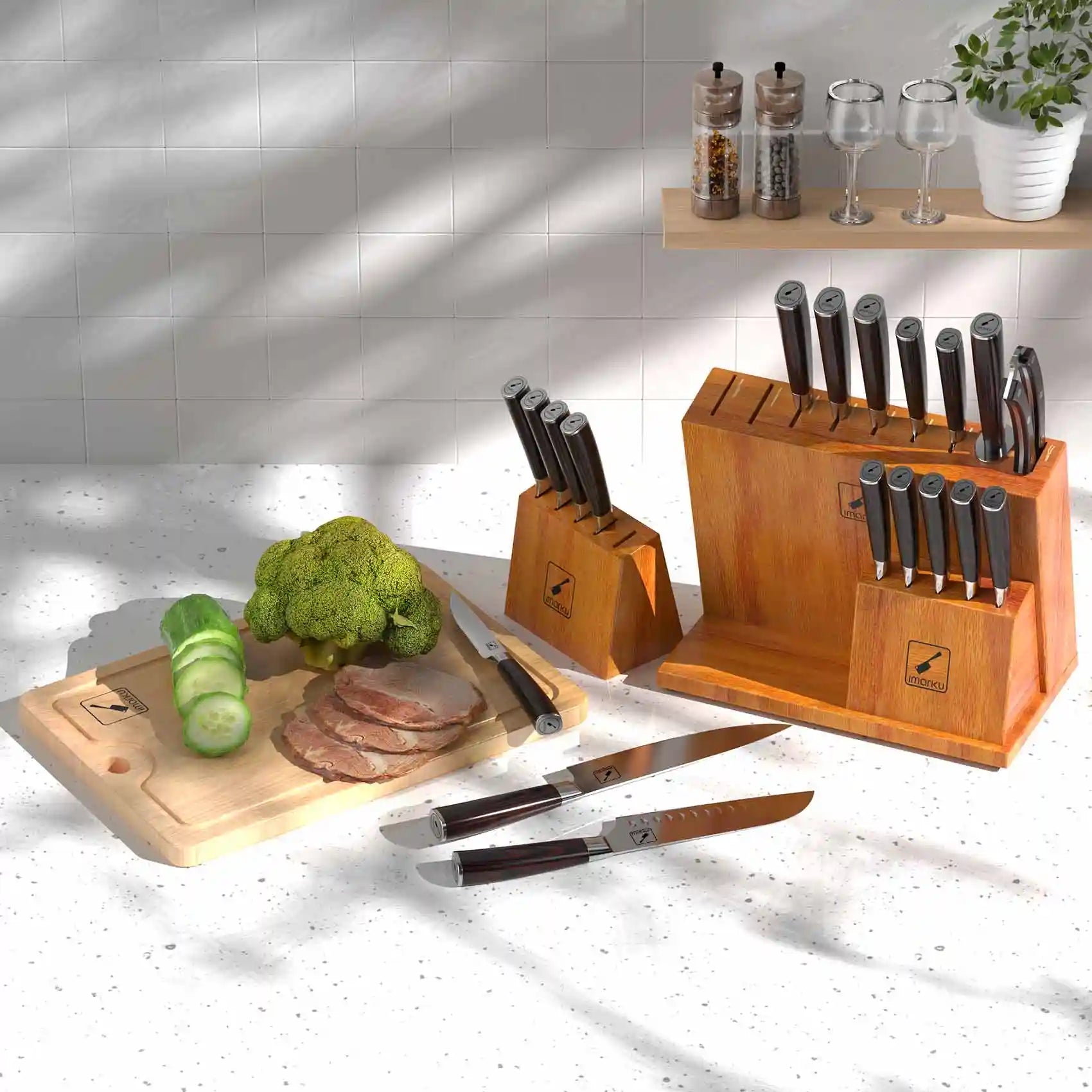Premium 10-Piece Full Tang Steak Knife Set - High-Quality Stainless Steel Blades for Professional Chefs & Home Cooking - Perfect for BBQ, Meat Cutting & Kitchen Prep
