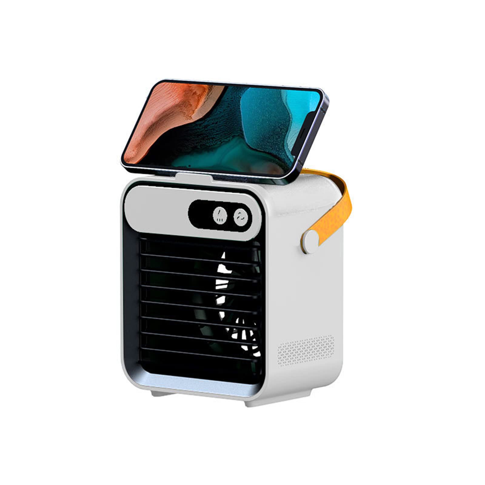Portable USB Air Cooler Fan - 3 Speed Mini Evaporative Cooling Fan with Phone Holder | Personal Desk Air Conditioner for Home, Office & Outdoor Use