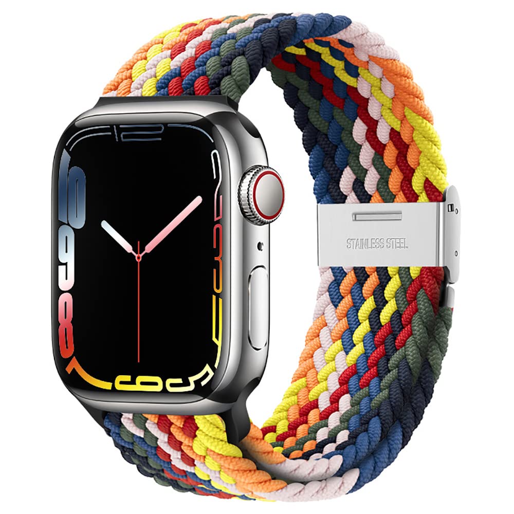 Braided Nylon Apple Watch Bands for Series 9/8/7/6/5/4/3/2/SE/Ultra/Ultra 2 - Adjustable, Breathable Replacement Strap (38mm/40mm/41mm/42mm/44mm/45mm/49mm) - Perfect for Workouts, Running & Everyday Wear - Unisex Design for Men & Women