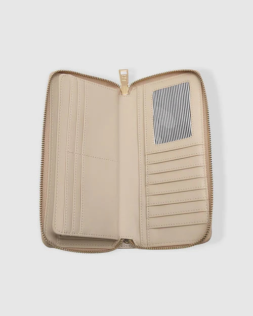 Luxury Jessica Wallet in Champagne by Louenhide - Genuine Leather Women's Clutch for Evening Parties & Special Occasions