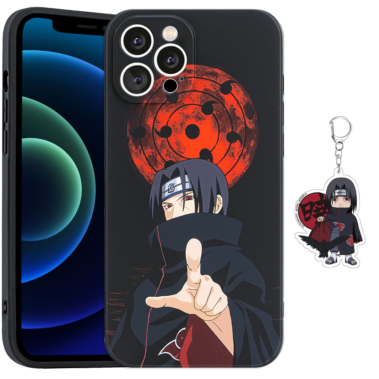 Anime Phone Case for iPhone X to iPhone 14 Series - Cute Cartoon Character Protective Cover with Free Keychain - Perfect for Anime Fans, Gift Giving & Everyday Use