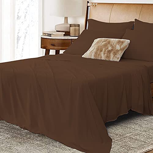 800 Thread Count 100% Pure Egyptian Cotton Bed Sheet Set - 6 Piece Twin Size, Sateen Weave Luxury Sheets with Deep Pockets (Fits Mattress Up to 14