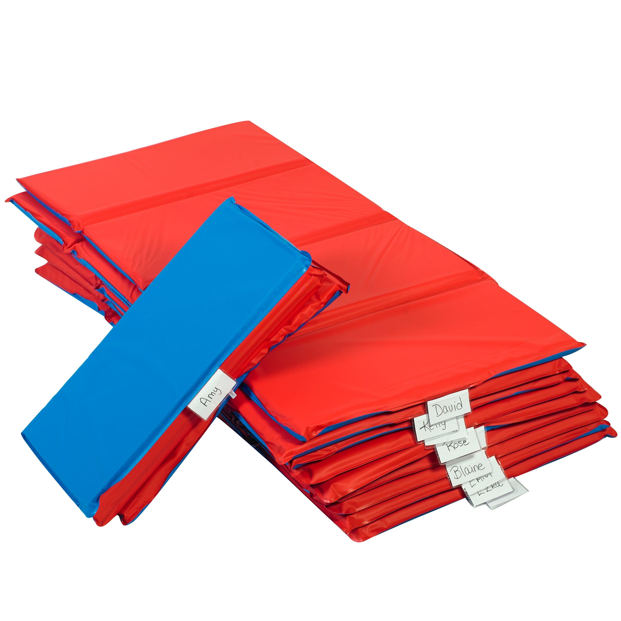 10 Pack Disposable Folding Rest Mats for Infection Control - Red & Blue - Ideal for Medical Clinics, Spas, and Massage Therapy Sessions