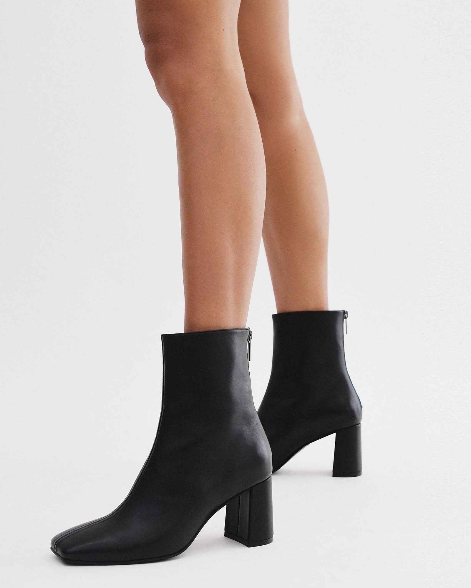 Nevada Mid Ankle Boots for Women - Genuine Black Leather Boots - Comfortable & Stylish for Casual Wear, Work, and Outdoor Activities