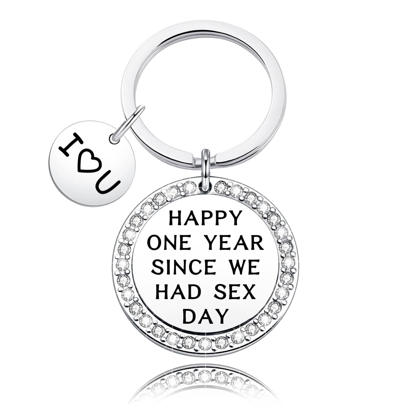 Funny 'One Year Since We Had Sex' Keychain - Naughty Valentine's Day Gift for Boyfriend - Perfect Anniversary & Couples Gift for Him