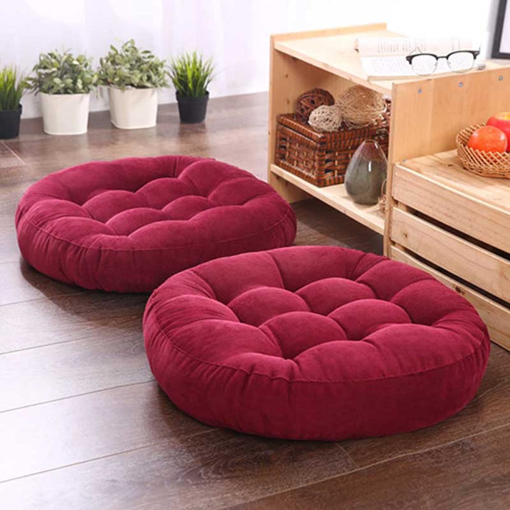 Premium Round Thickened Seat Cushion - Super Soft & Comfortable Chair Pad for Home, Office, Floor or Tatami Mat - Ideal for Meditation, Yoga, Reading and Home Decor