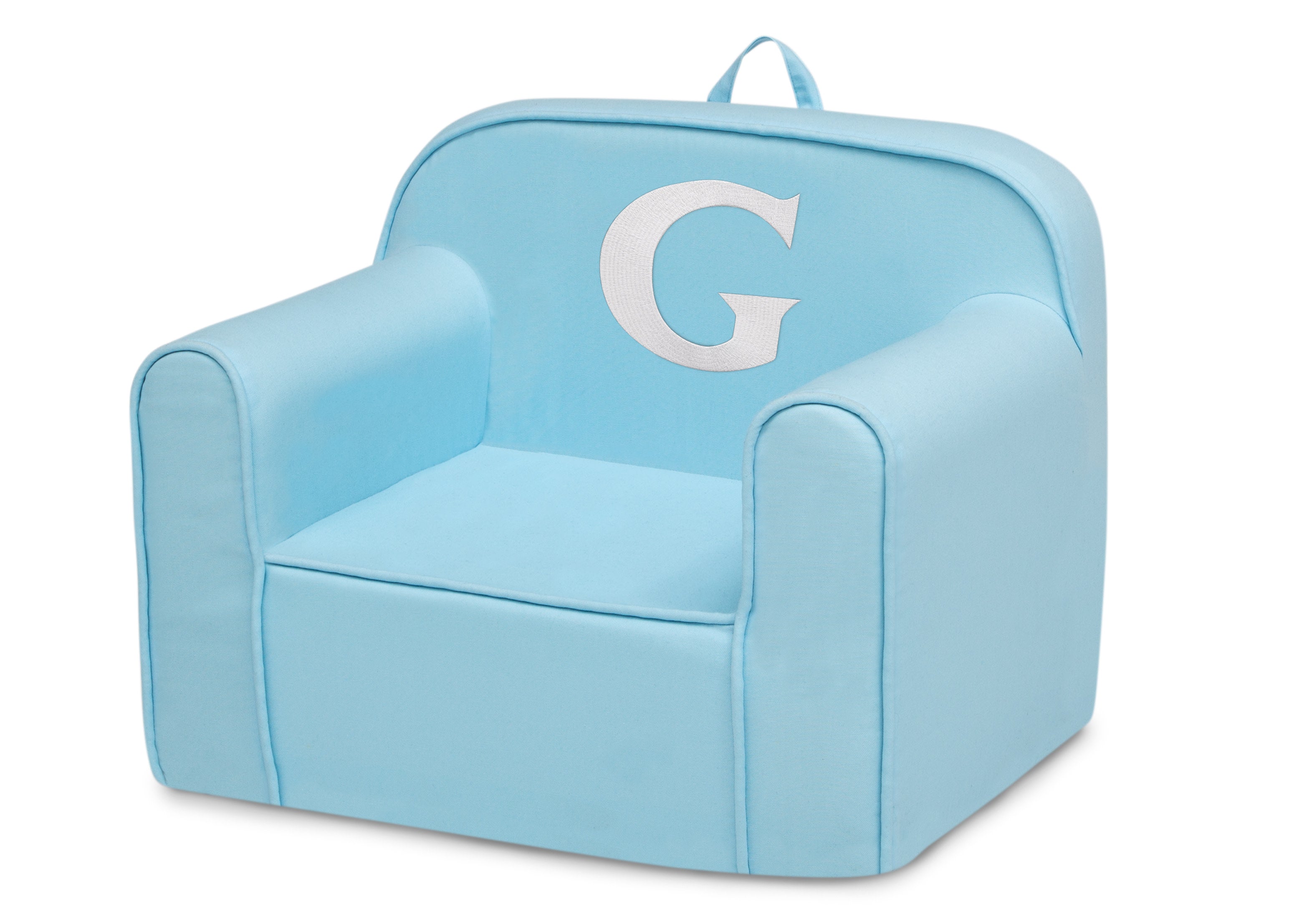 Personalized Monogram Light Blue Cozee Chair - Custom Plush Recliner for Living Room, Nursery & Office - Cozy Reading & Relaxation Seat