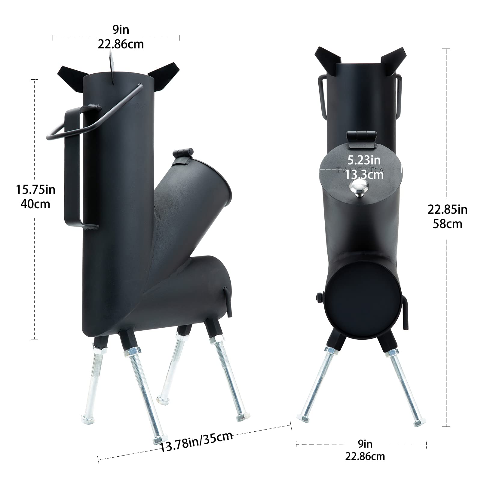 Portable Rocket Stove - Compact Wood Burning Camping Stove with Fire Poker | Perfect for Backyard Cooking, Survival Gear & Outdoor Adventures | Camping Grill for Hiking, Picnics & Emergency Preparedness