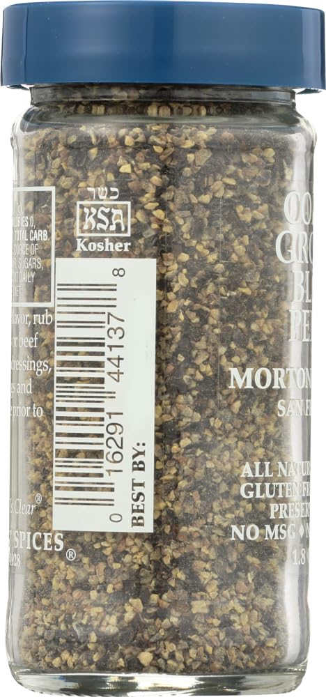 Organic Coarse Ground Black Pepper by Morton & Bassett - 1.8 Oz (Pack of 3) | Premium Spice for Grilling, Steak, Salads & Cooking | Gluten-Free & Non-GMO