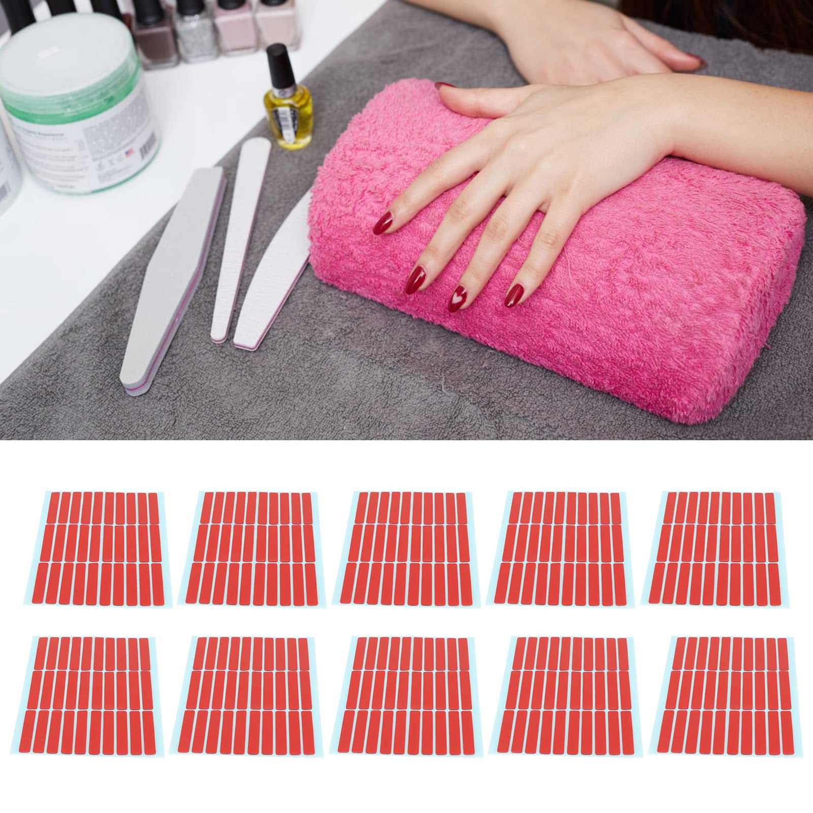 10 Sheet Nail Art Tape - Double Sided Adhesive Mounting Tape for Nail Tips & Color Display (300pcs) - Perfect for Salon Professionals & DIY Nail Art at Home