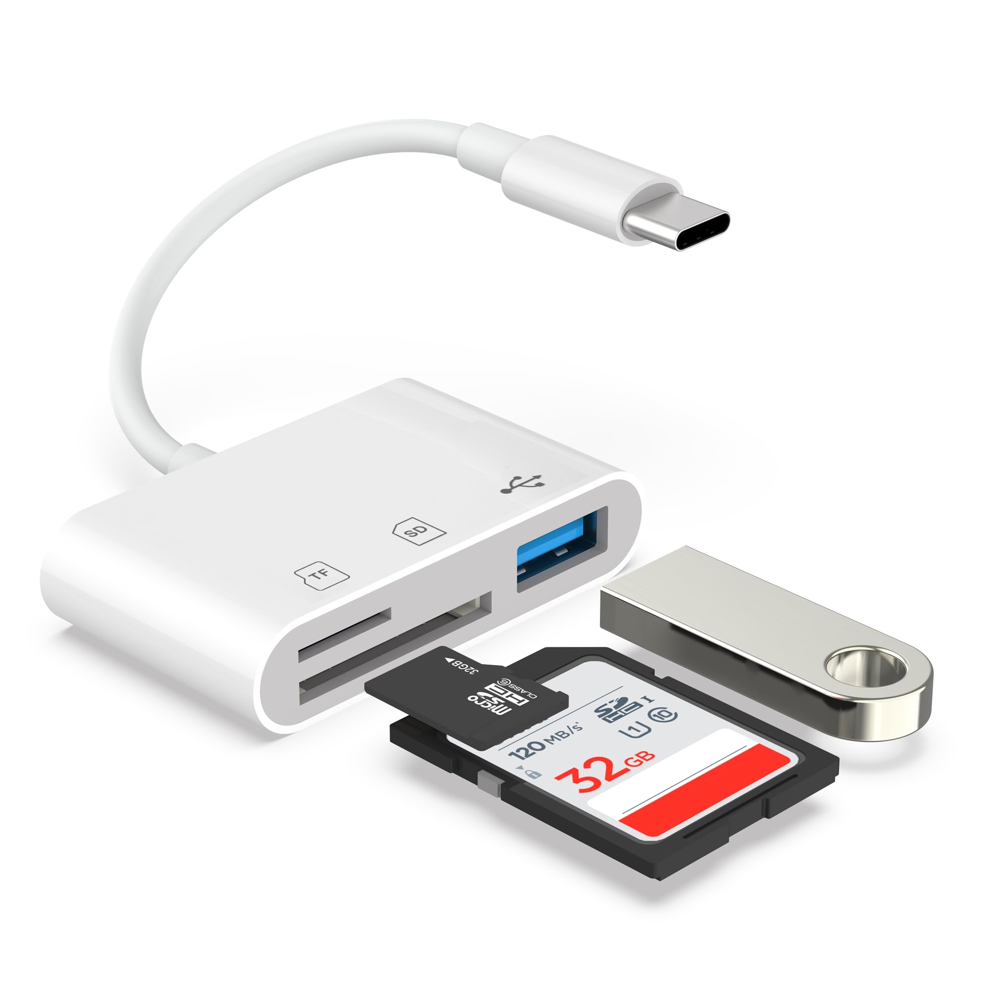 USB C SD Card Reader for iPhone 15/16 Pro Max, Android & Digital Camera - Lightning to SD Card Adapter for Smartphones, Tablets & Laptops - Transfer Photos/Videos Fast for Travel & Photography
