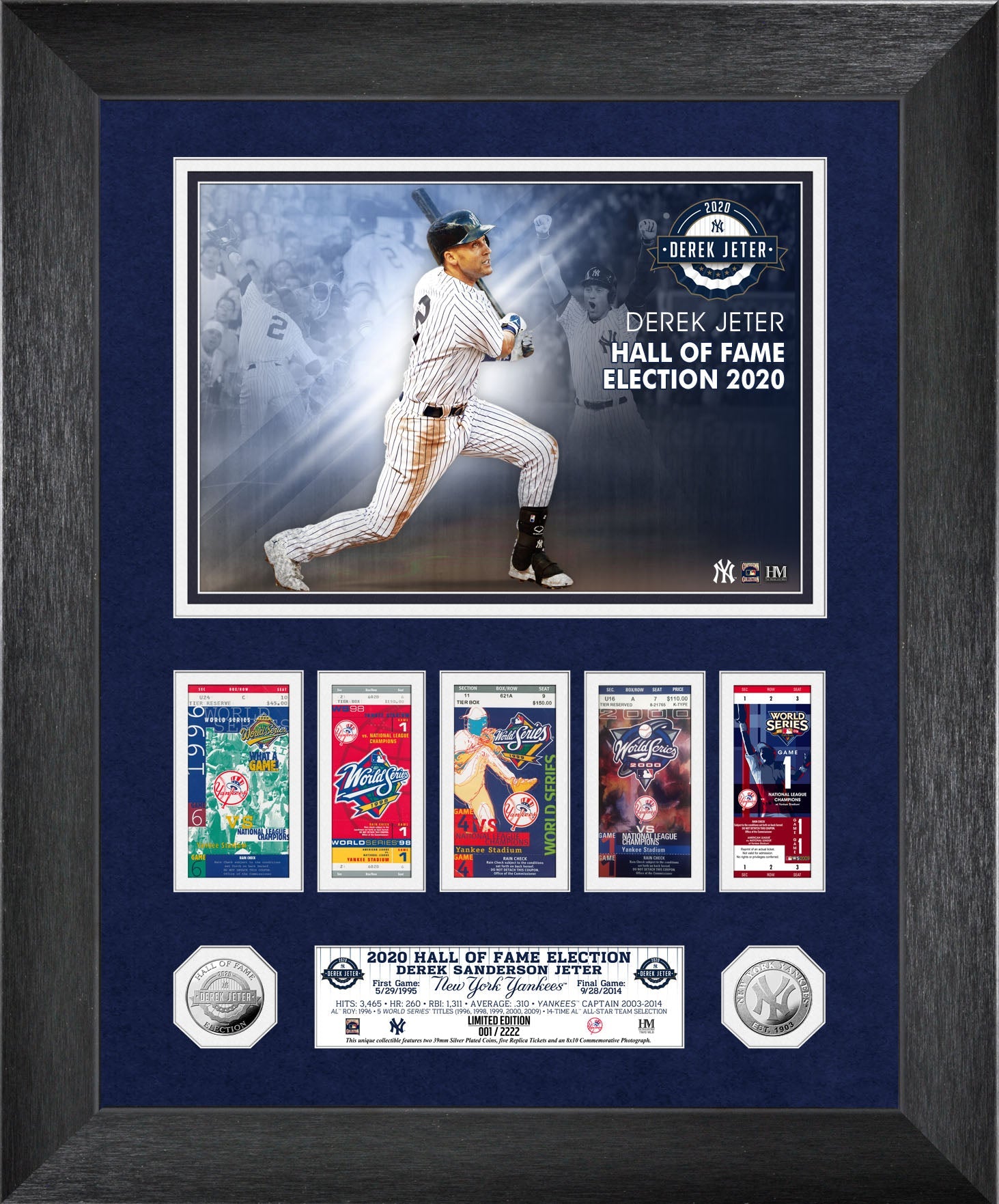 Derek Jeter 2020 Hall of Fame Induction World Series Marquee Silver Coin Photo Mint - Perfect for Baseball Memorabilia Collectors and Yankees Fans Display