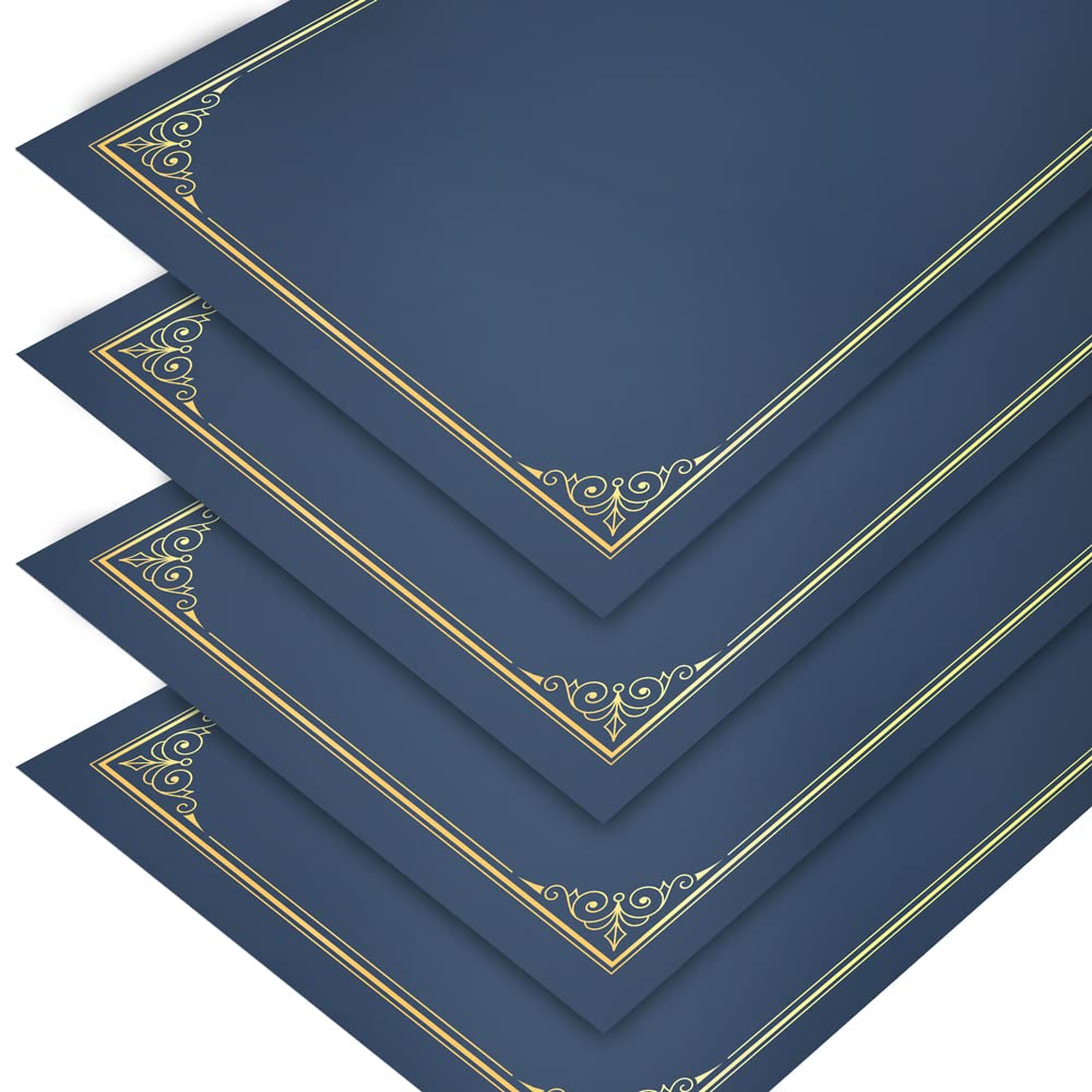Premium SUNEE Certificate Holders (30-Pack, Blue) - Gold Foil Border Diploma Covers for 8.5x11 Letter Size Documents, Cardstock & Certificates | Perfect for Graduations, Awards & Professional Presentations