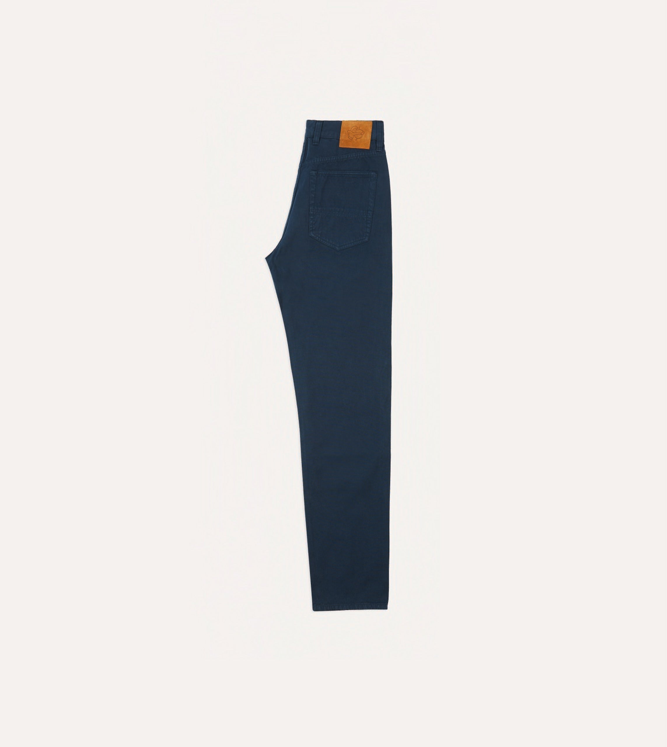 Men's Navy Lightweight Cotton Canvas Five Pocket Jeans - Comfortable Stretch Denim Pants for Casual Wear & Outdoor Activities