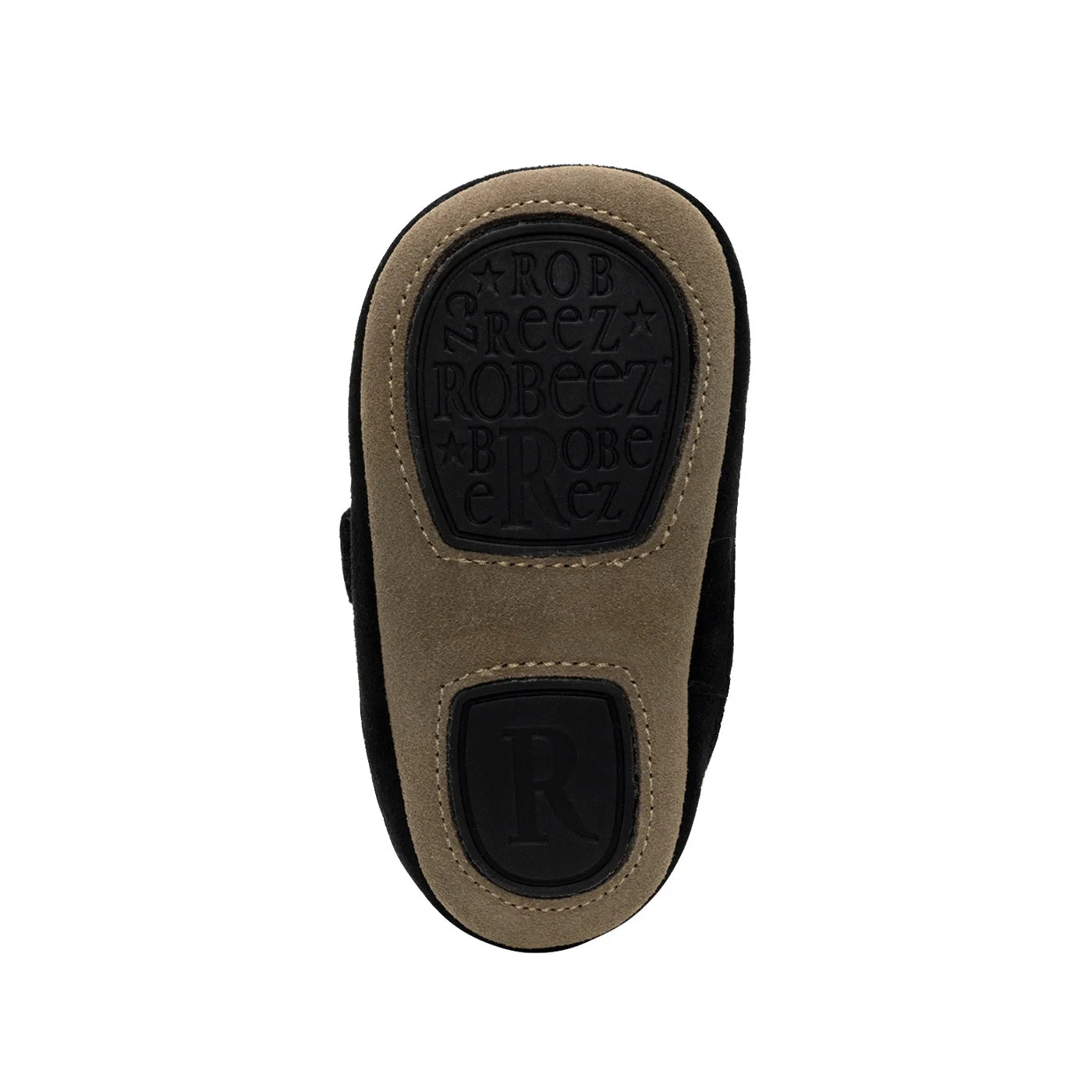 Robeez Black Nubuck Boden First Kicks Baby Shoes - Soft Sole Leather Booties for Newborns & Infants - Perfect for Crawling, First Steps & Special Occasions