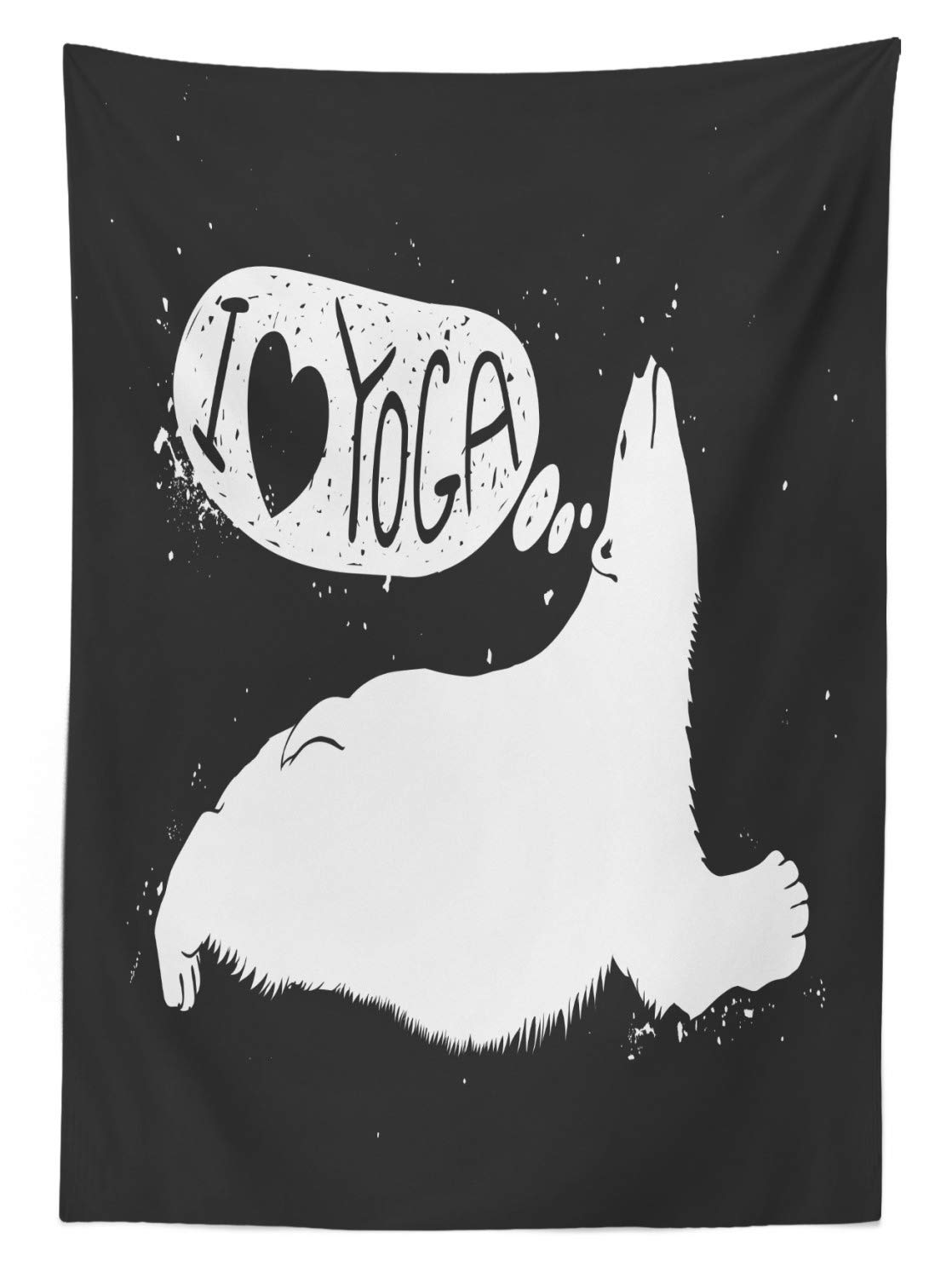 Ambesonne Yoga Outdoor Tablecloth - Polar Bear 