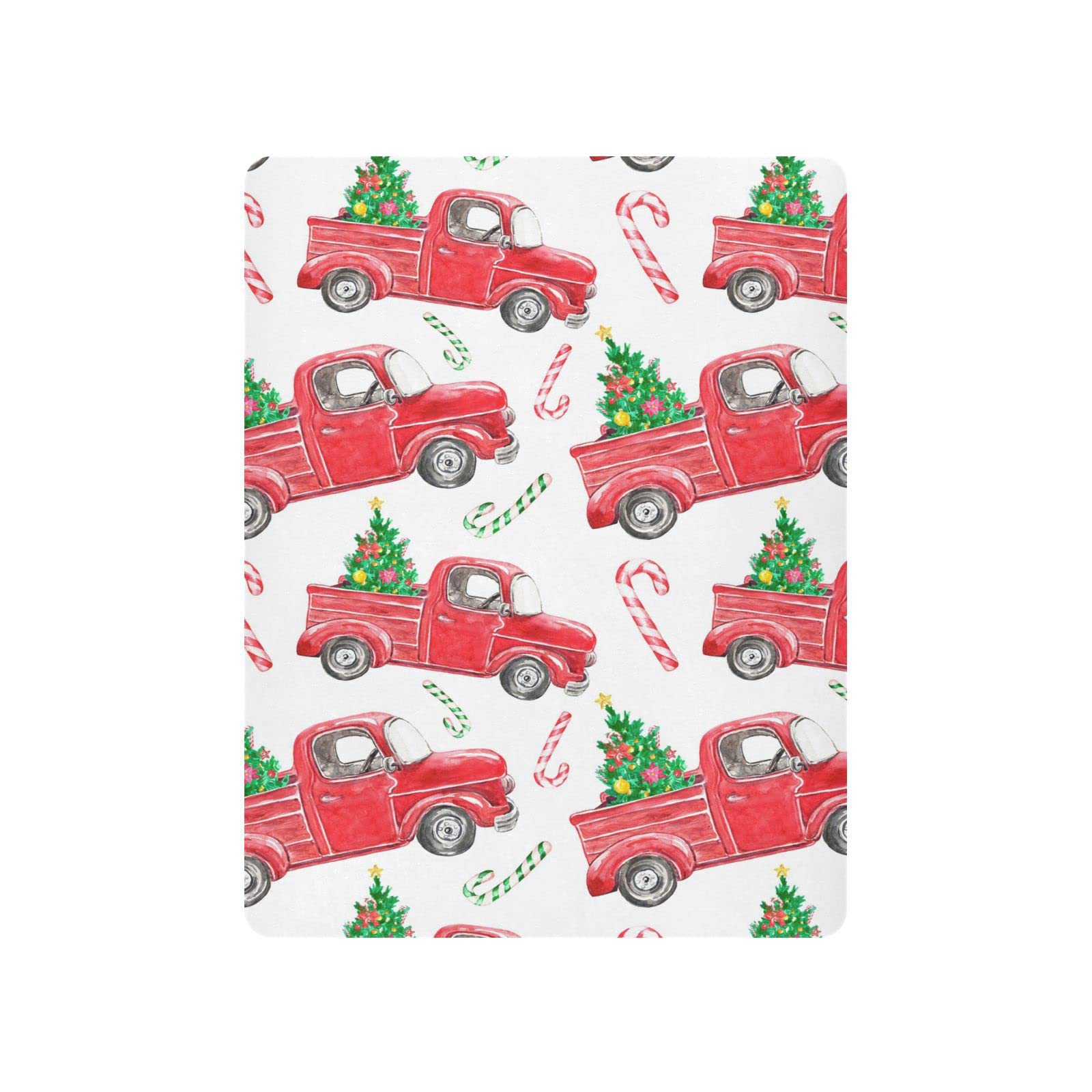 Christmas Red Truck Crib Sheets for Boys & Girls - Super Soft Pack and Play Sheets, Mini Crib Sheets & Fitted Crib Sheet (39x27IN) for Standard Crib & Toddler Mattresses - Perfect for Nursery, Baby Shower Gifts & Holiday Decor