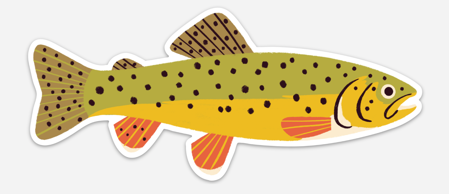 Native Trout Sticker - Waterproof Vinyl Decal for Fishing Gear, Coolers & Outdoor Equipment - Perfect for Anglers & Nature Lovers
