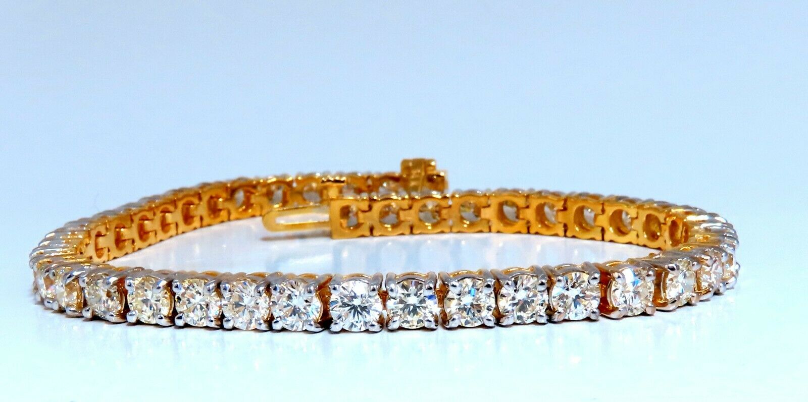 8.35ct Natural Round Brilliant Diamond Tennis Bracelet in 14K White Gold - Elegant Jewelry for Women, Perfect for Weddings, Anniversaries & Special Occasions