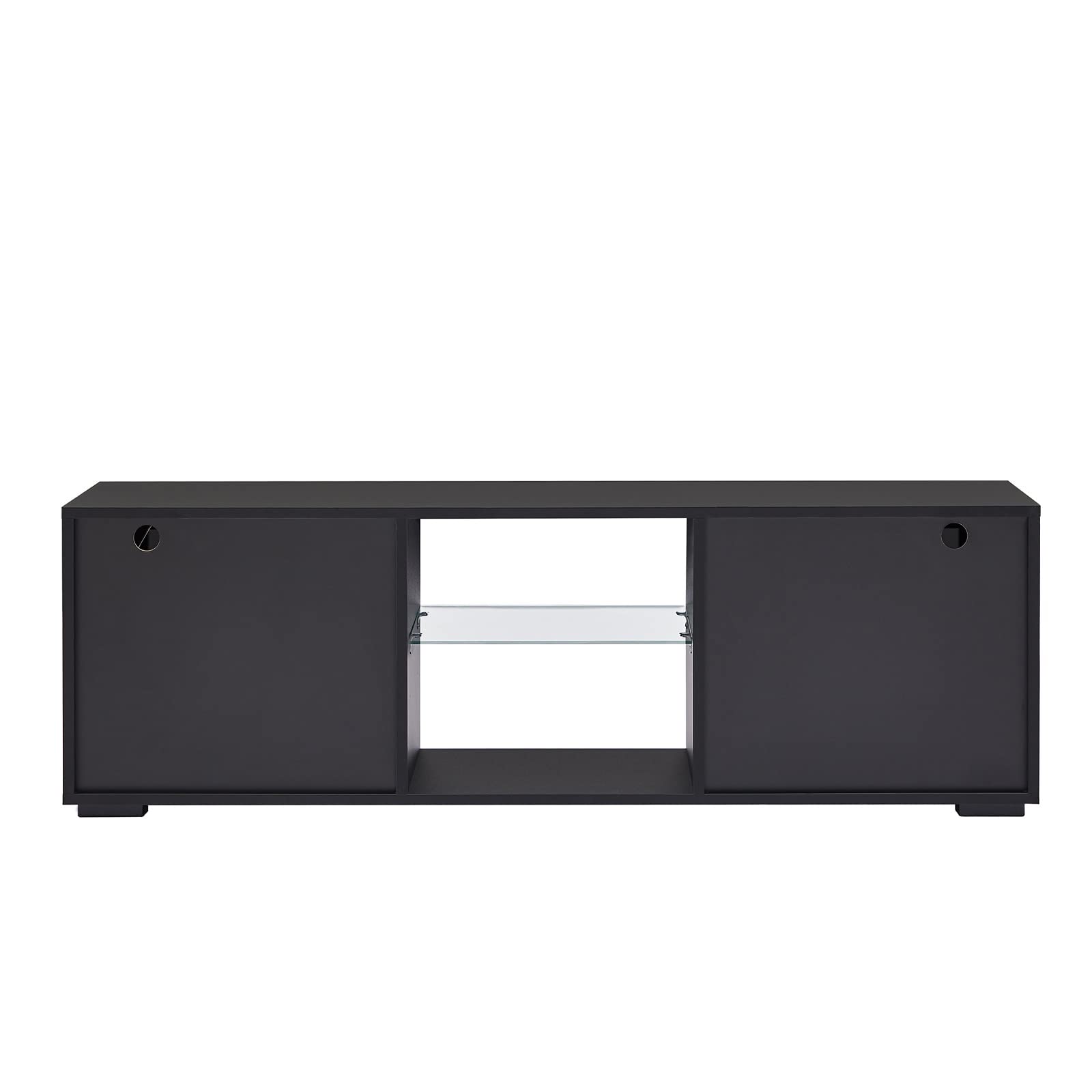 16 Color Changing LED TV Stand with Storage Cabinet - High Glossy Finish Entertainment Center for Living Room (51