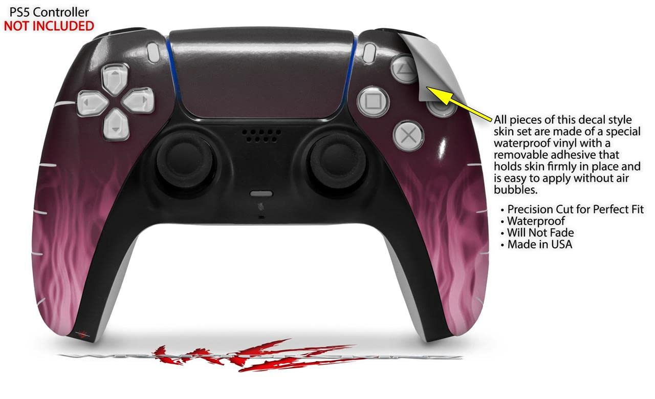 PS5 DualSense Controller Skin Wrap - Fire Pink for Gaming & Protection