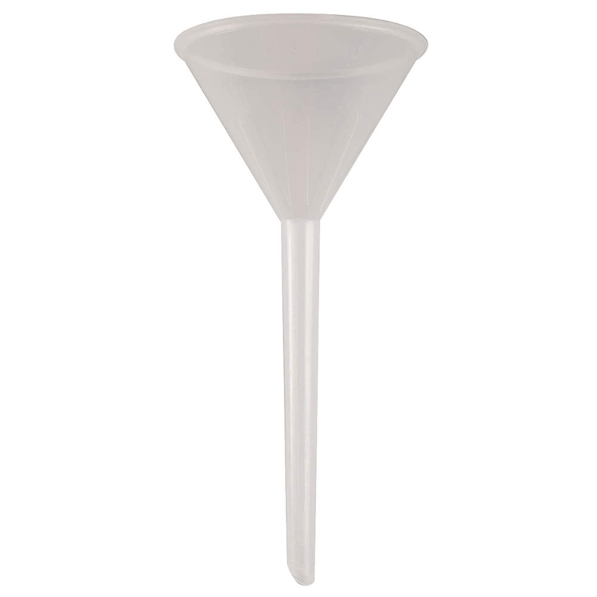 Lab Safety Supply 5PTK9 - Short Stem Polypropylene Funnel, Pack of 12 | Ideal for Chemical Transfer, Laboratory Experiments & Industrial Use