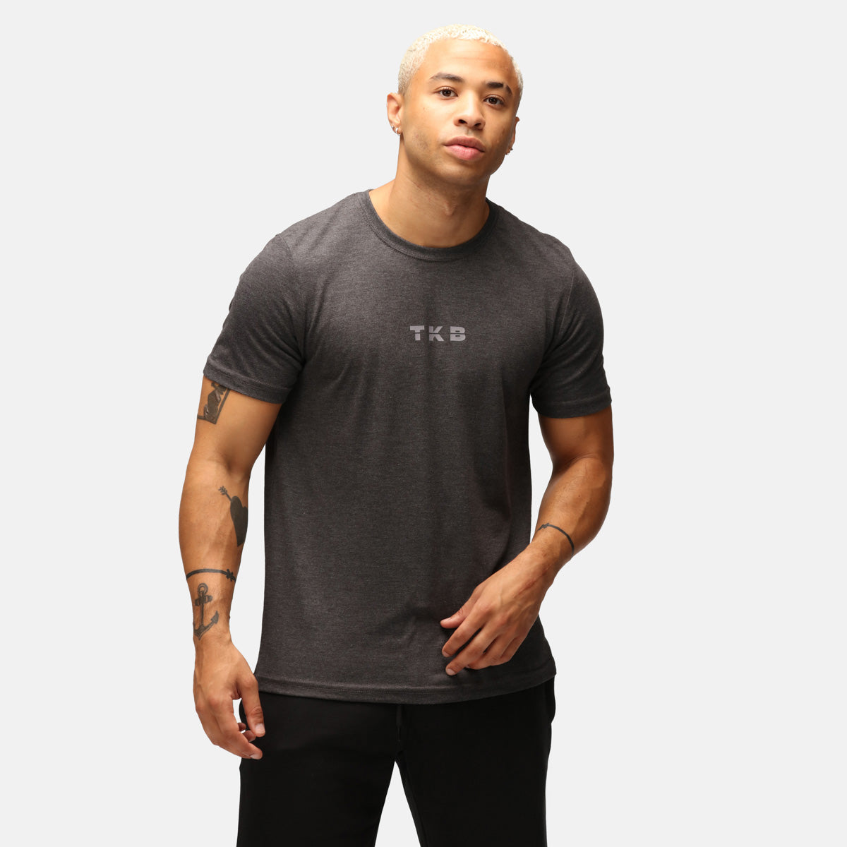 Premium TKB Men's Heather Charcoal Tri-Blend T-Shirt - Soft Comfort Fit Casual Tee for Everyday Wear, Gym & Outdoor Activities