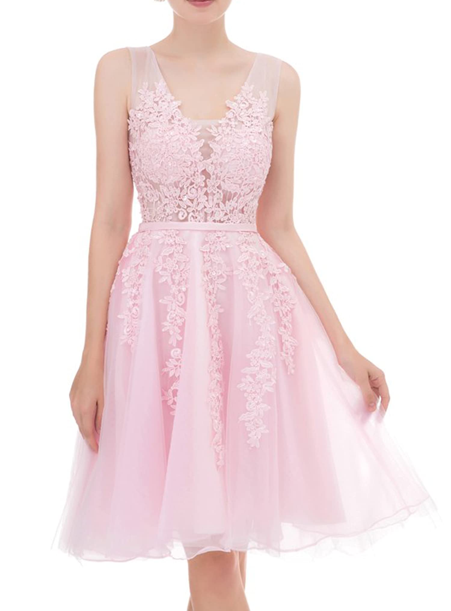 Elegant Short Prom Dresses for Juniors | Lace Appliques & Tulle Homecoming Dress | Perfect for School Dances, Formal Events & Special Occasions