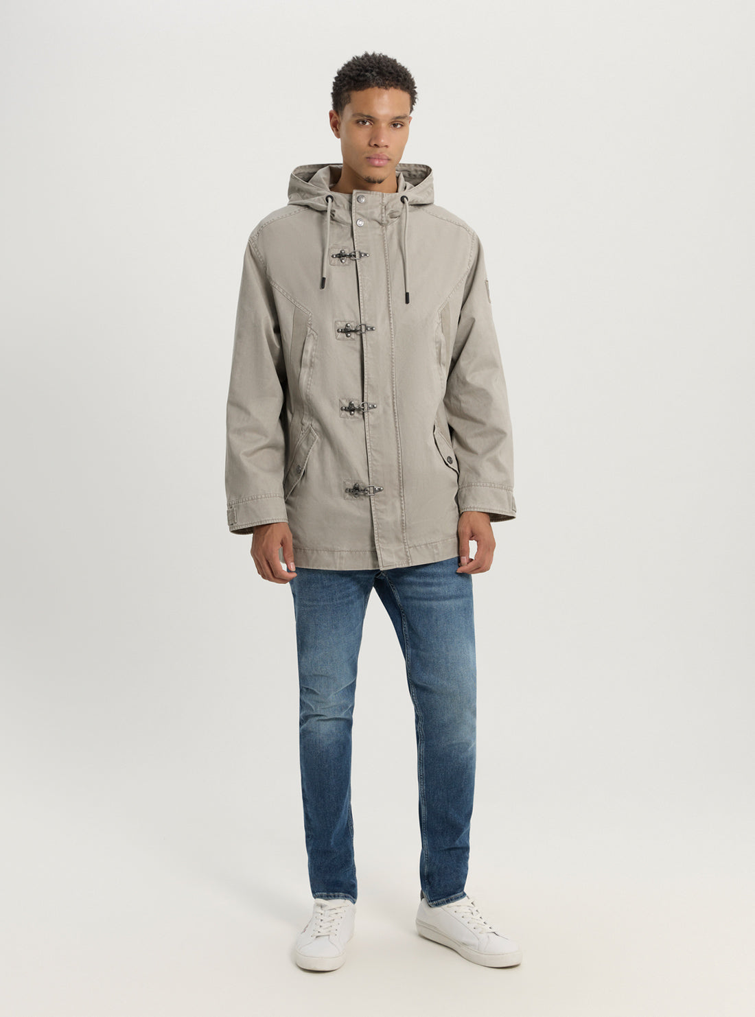 Beige Water-Resistant Hooded Jacket for Men & Women - Lightweight Outdoor Windbreaker for Hiking, Running & Casual Wear