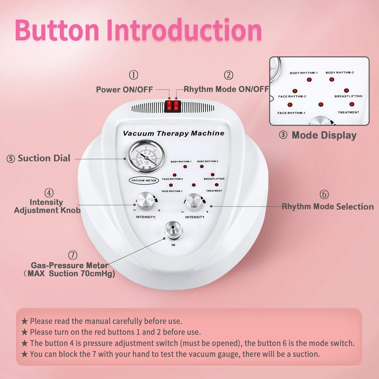 Beauty Star Vacuum Therapy Machine - Multifunctional Adjustable Cupping Device (0-70 cmHg) with 30 Cups & 3 Pumps (1200ML Capacity) for Cellulite Reduction, Pain Relief & Skin Rejuvenation | Perfect for Home Spa, Massage Therapy & Beauty Treatments
