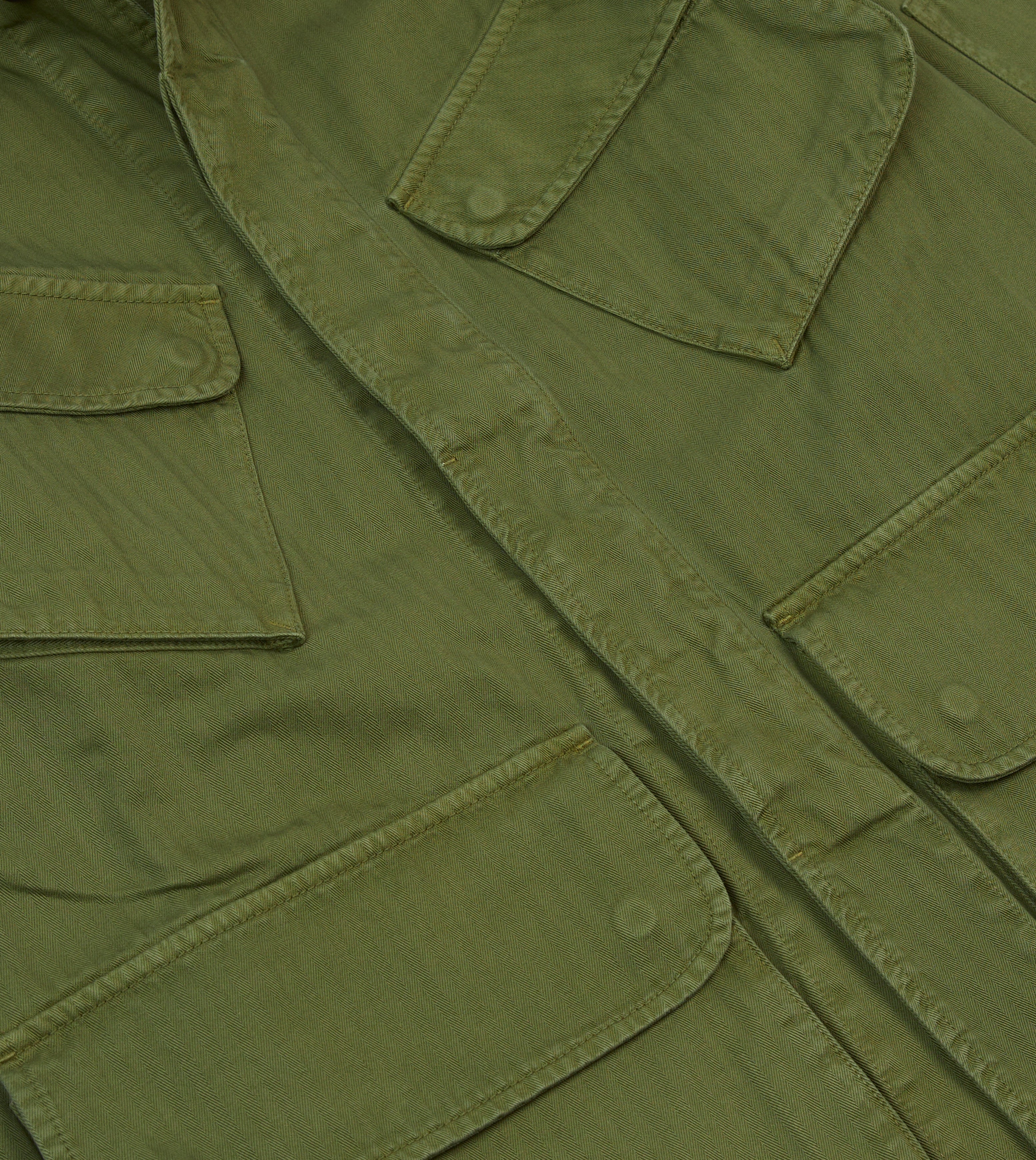 Olive Herringbone Cotton Jungle Jacket for Men - Lightweight Outdoor Adventure Jacket for Hiking, Camping & Safari - Water-Resistant & Breathable