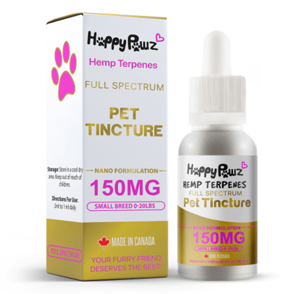 Happy Pawz Hemp Terpenes Tincture Oil for Dogs & Cats - Natural Calming & Anxiety Relief Supplement for Pets - Perfect for Travel, Vet Visits & Thunderstorm Anxiety