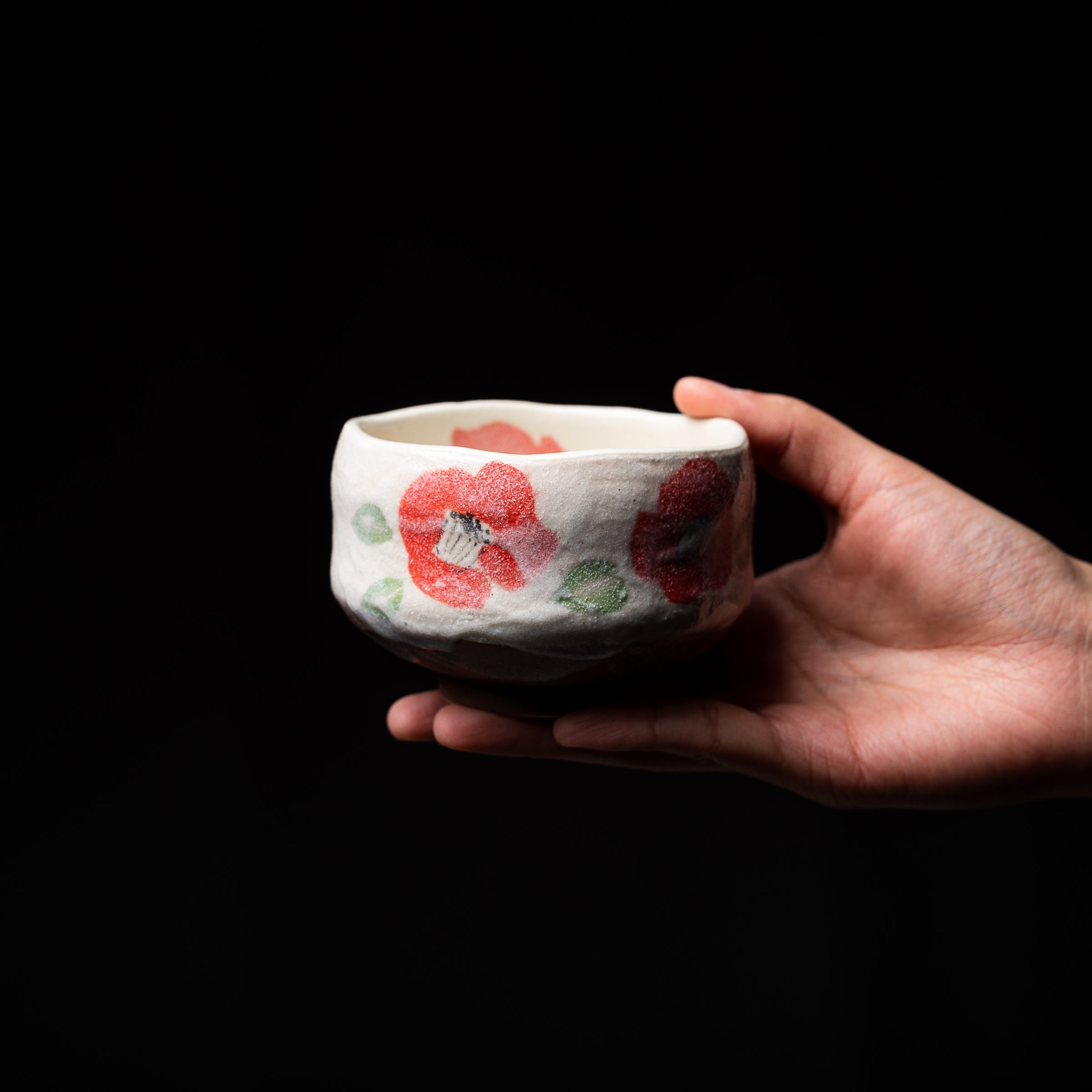 Premium Mini Matcha Bowl - Handcrafted Camellia Design Ceramic Tea Cup for Japanese Tea Ceremony, Home Decor & Zen Meditation | Perfect for Matcha Lovers & Gift Giving