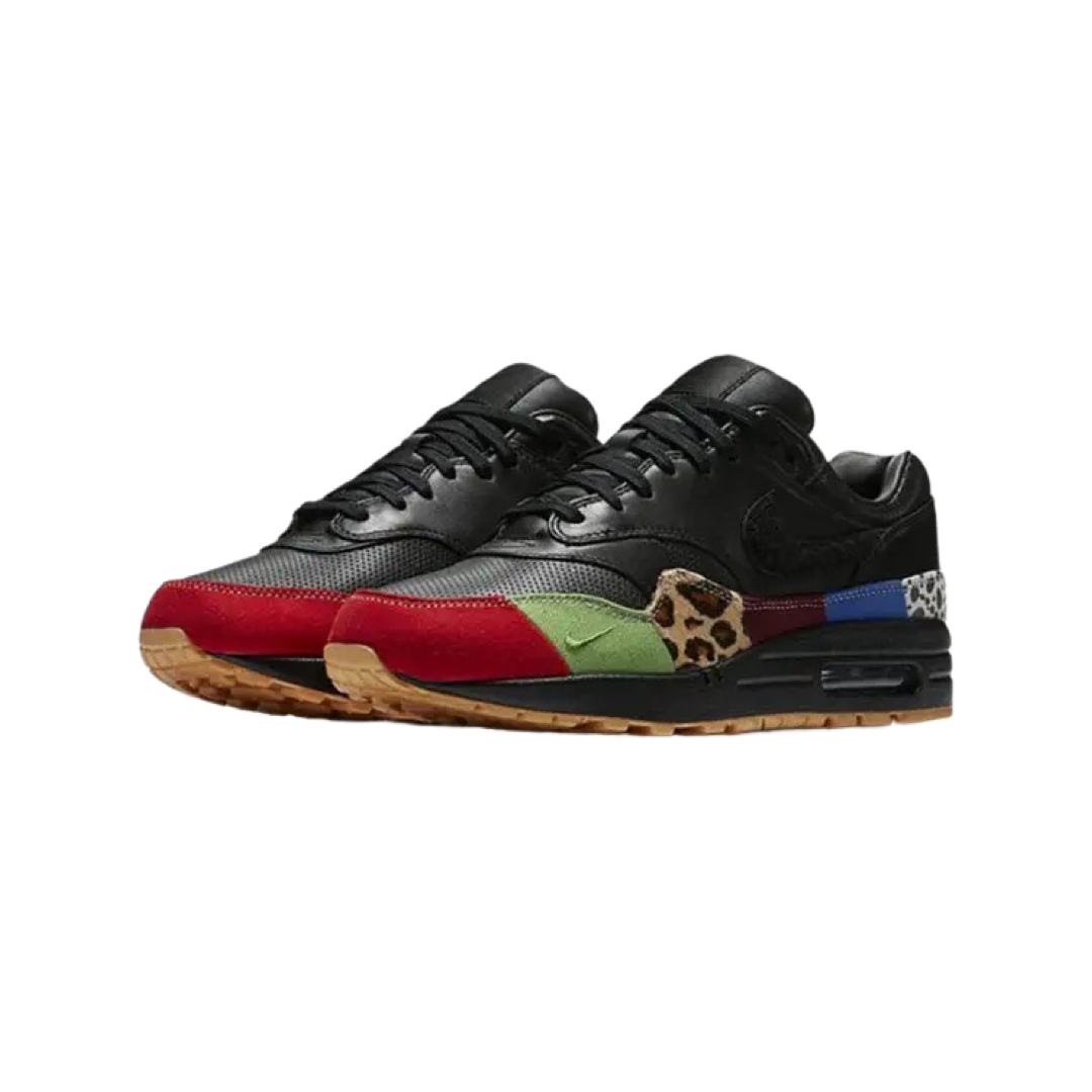 Nike Air Max 1 Premium QS 'Master' Men's Sneakers - Black/University Red/International Blue - Comfortable Running Shoes for Men | Perfect for Gym, Jogging & Casual Wear