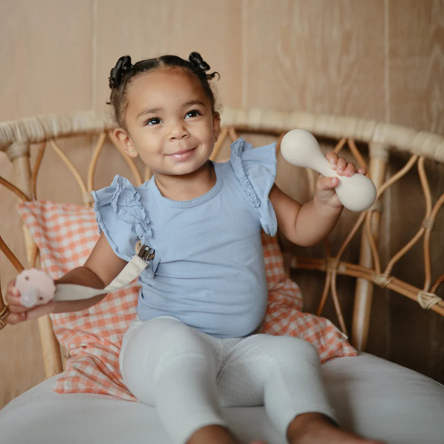 Organic Linen Pacifier Clip for Babies - Soft, Safe & Stylish Pacifier Holder for Newborns & Toddlers - Perfect for Strollers, Car Seats & Diaper Bags