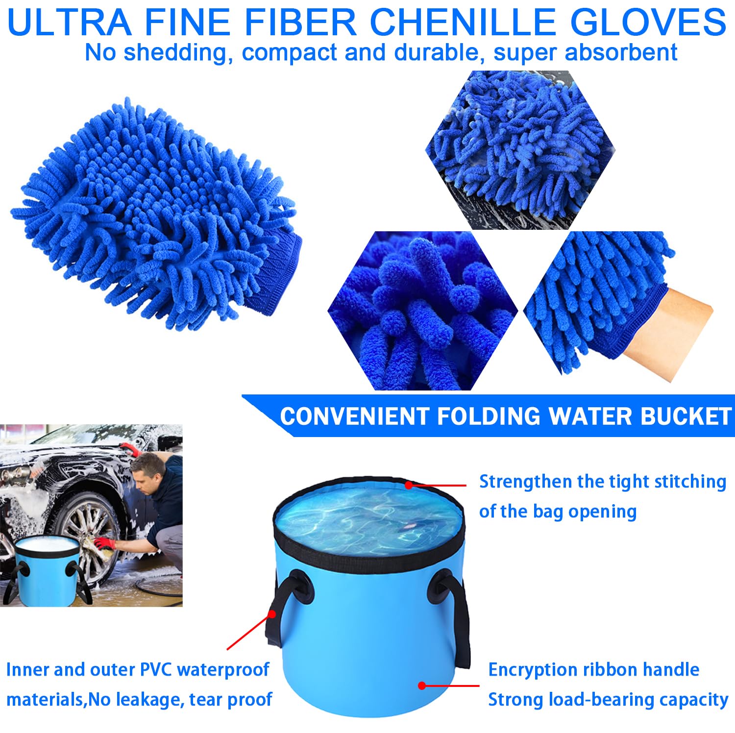 37Pcs Car Wash Detailing Kit with Foam Gun, Sprayer, Bucket, Towels, Tire Brush & Wash Mitt - Complete Auto Cleaning Tools for Professional Car Detailing & Home Vehicle Care