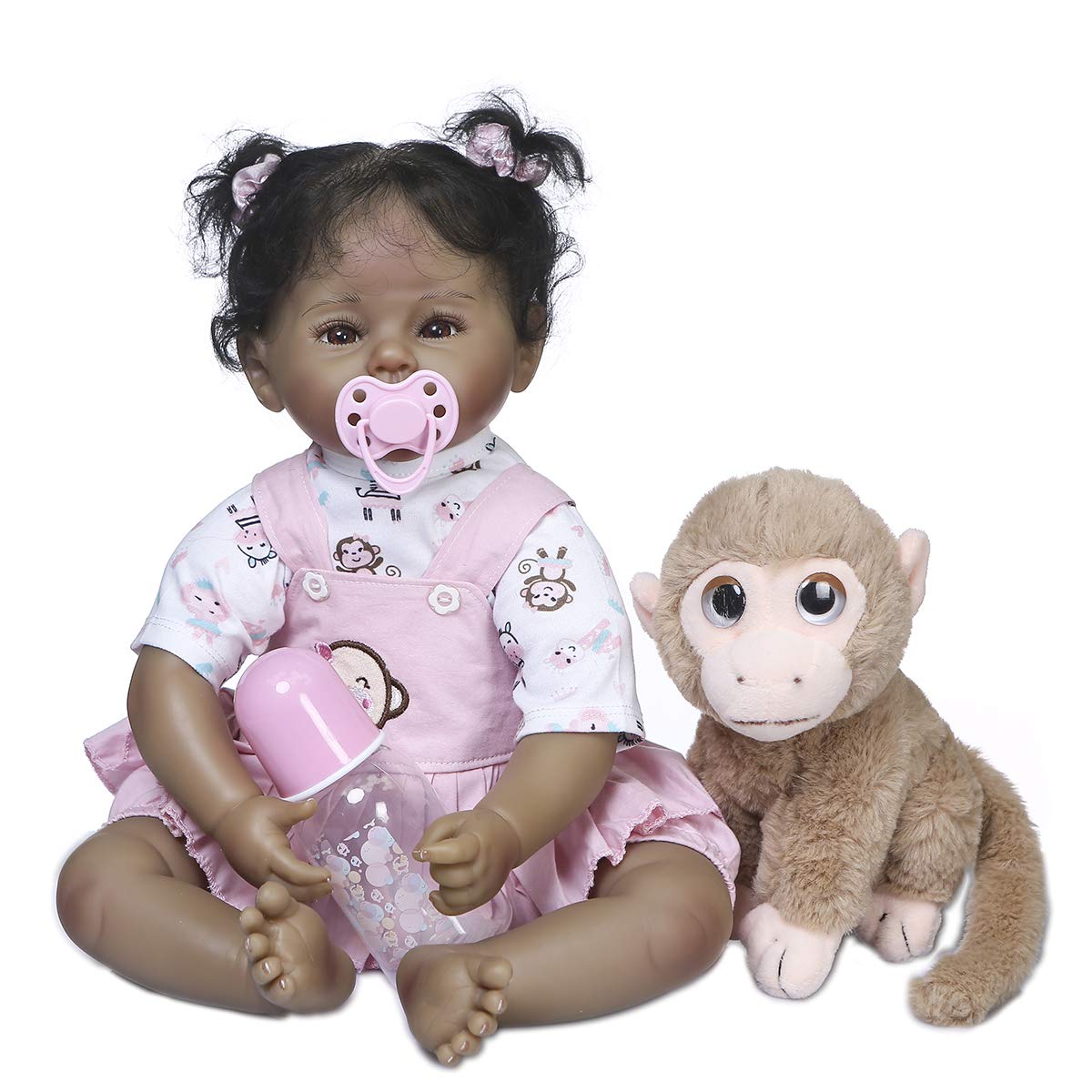 22 Inch Realistic African American Reborn Baby Dolls - Weighted Silicone Twins Set (Boy & Girl) for Kids | Lifelike Newborn Black Baby Dolls for Play, Collecting & Gift Giving