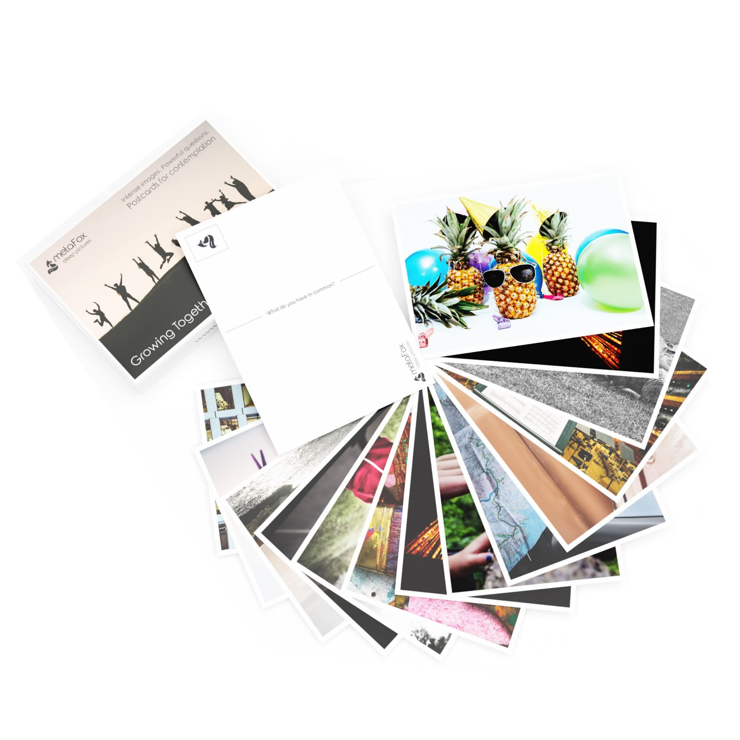metaFox - 52 Inspirational Motivational Cards for Coaching, Therapy & Mindfulness | Positive Affirmation Picture Postcards for Team Building & Personal Growth | Perfect for Workplace, Counseling & Self-Reflection