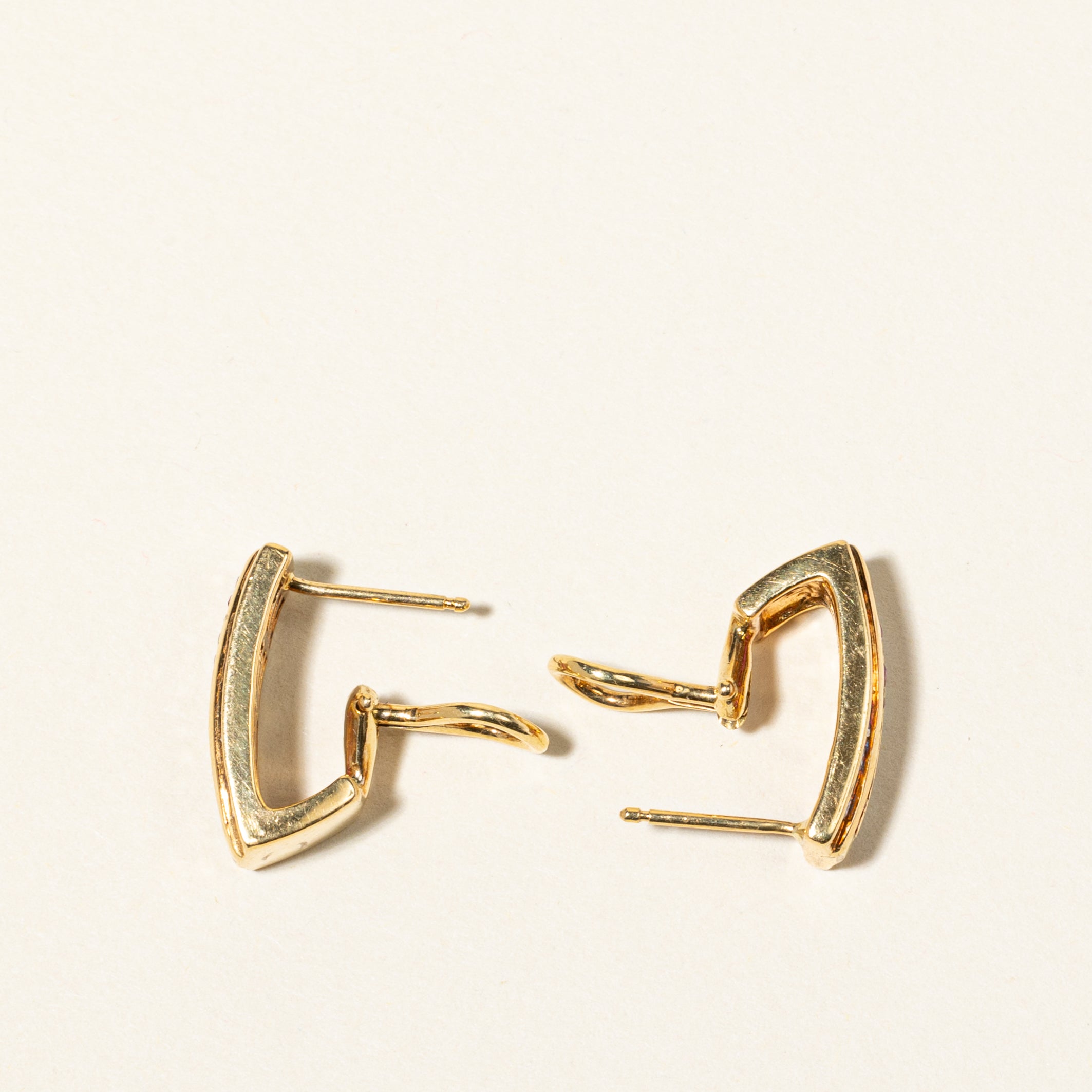 18K Yellow Gold Ruby and Diamond Stud Earrings | 0.85ctw Ruby & 0.63ctw Diamond | Elegant Jewelry for Women, Gift for Anniversary, Birthday, Valentine's Day