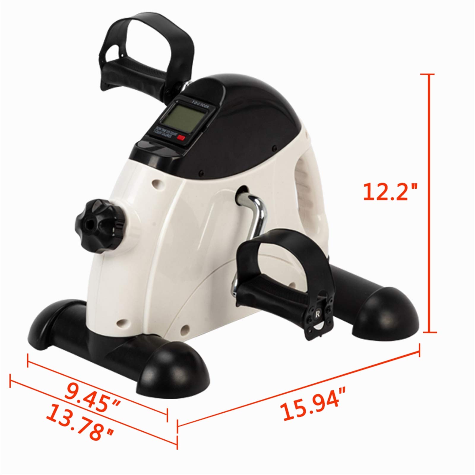 Portable Under Desk Mini Exercise Bike Pedal Exerciser with LCD Screen - Arm & Leg Peddler for Home Gym, Office & Travel - Digital Fitness Equipment for Women & Men