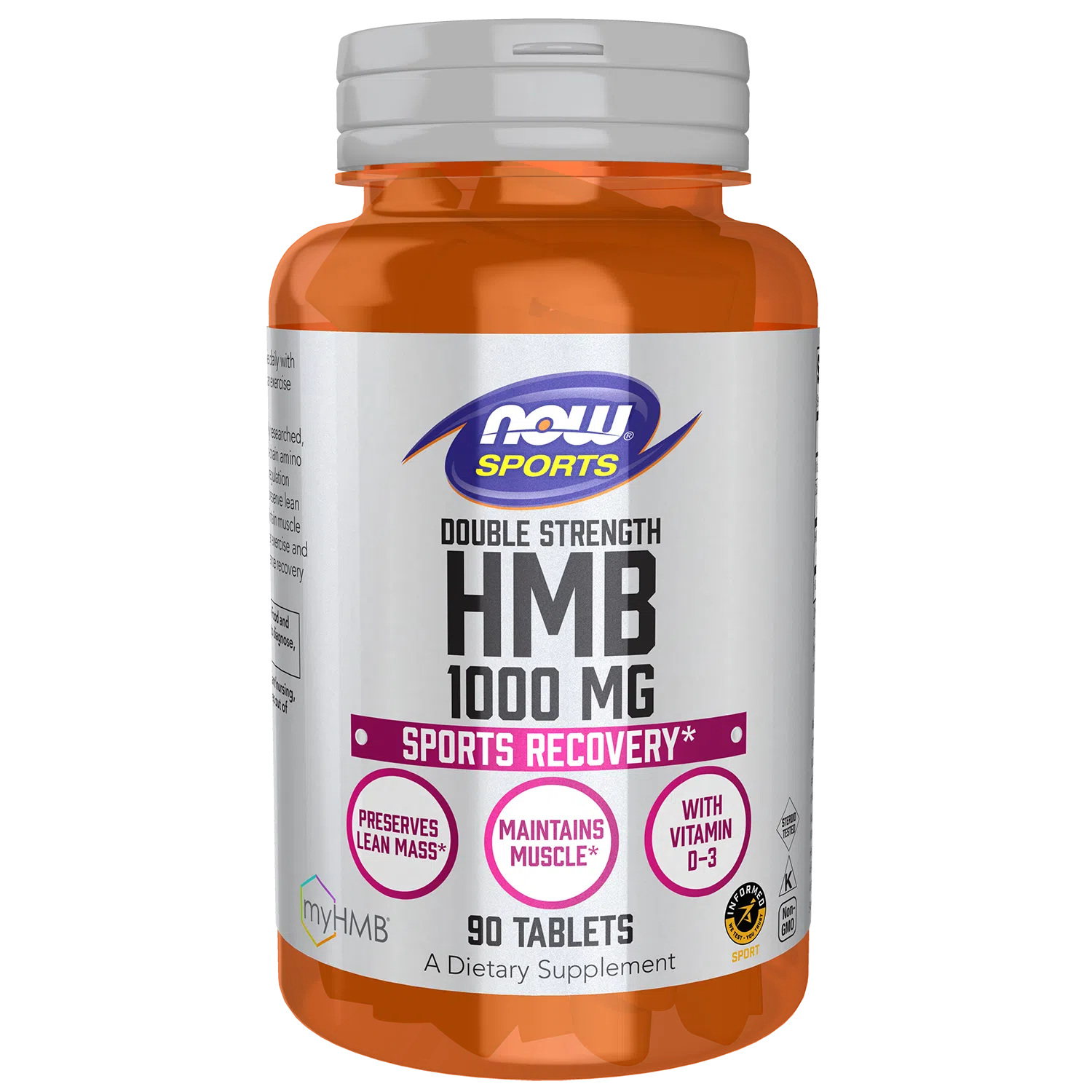 NOW Sports HMB 1000mg Double Strength Muscle Recovery Tablets - Supports Muscle Growth & Workout Recovery for Athletes & Bodybuilders