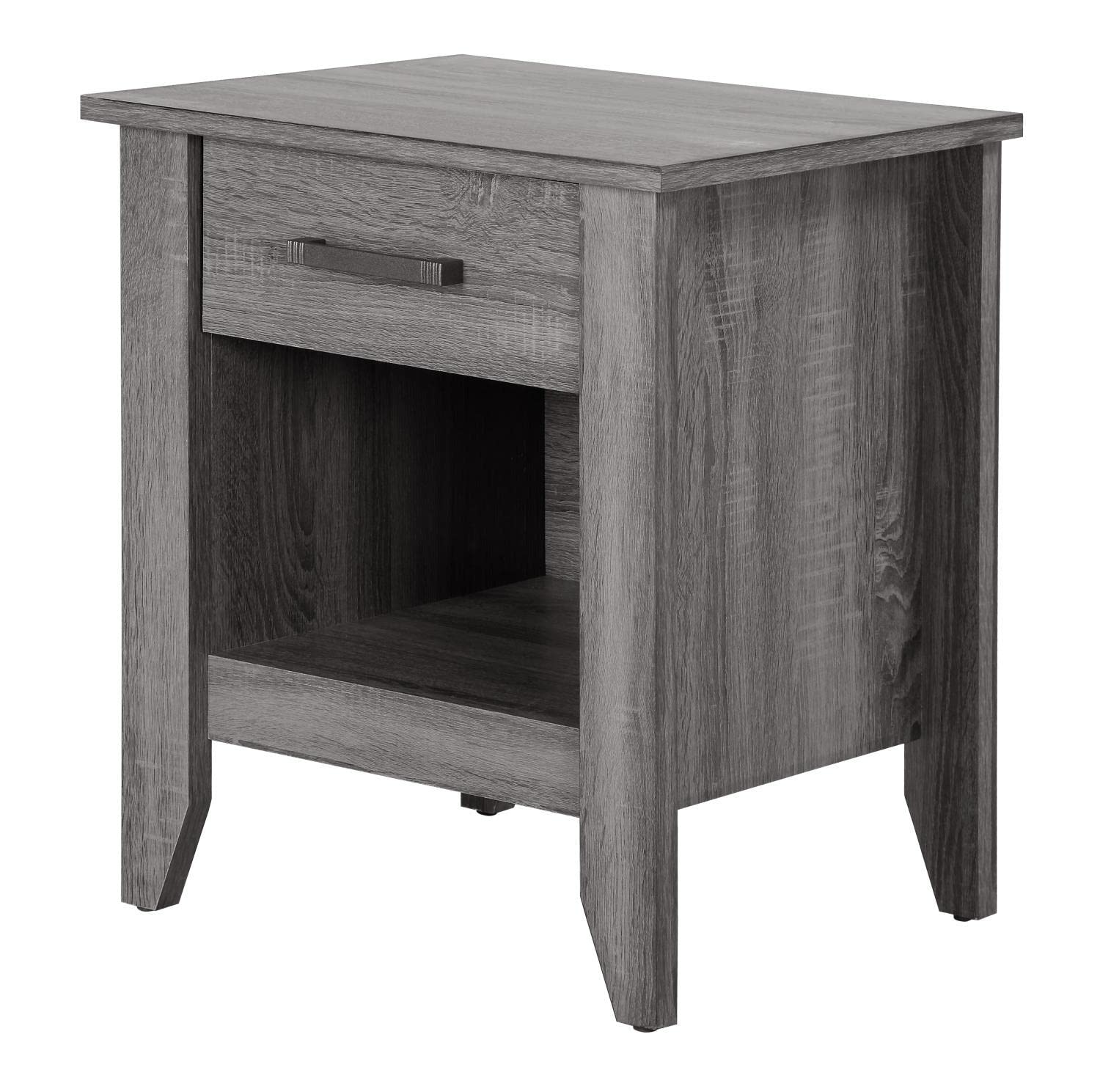 Lennox 1-Drawer Gray Nightstand - Compact End Table for Bedroom, Living Room & Home Office (24