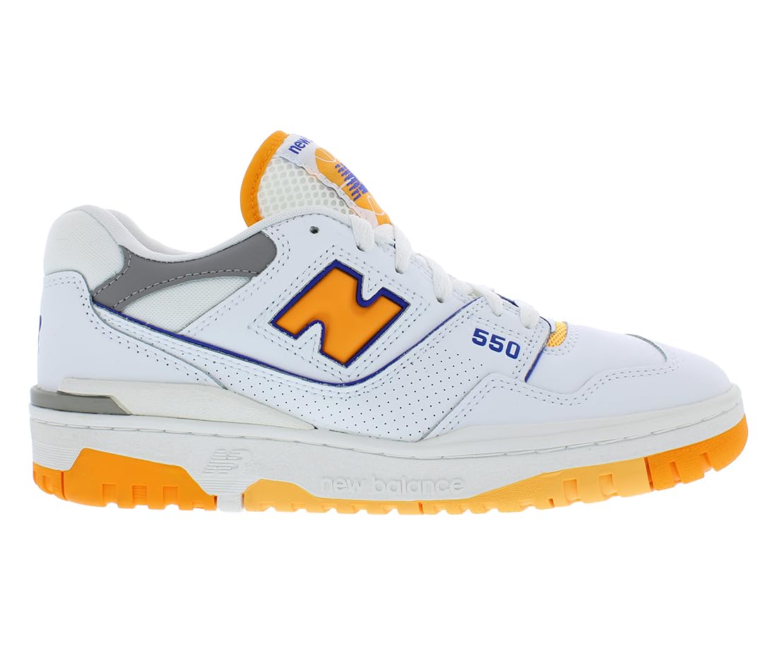 New Balance 550 Men's Basketball Shoes - Lakers Edition Vibrant Orange Size 8 | Retro Sneakers for Streetwear & Casual Outfits | Perfect for Basketball, Gym & Everyday Wear