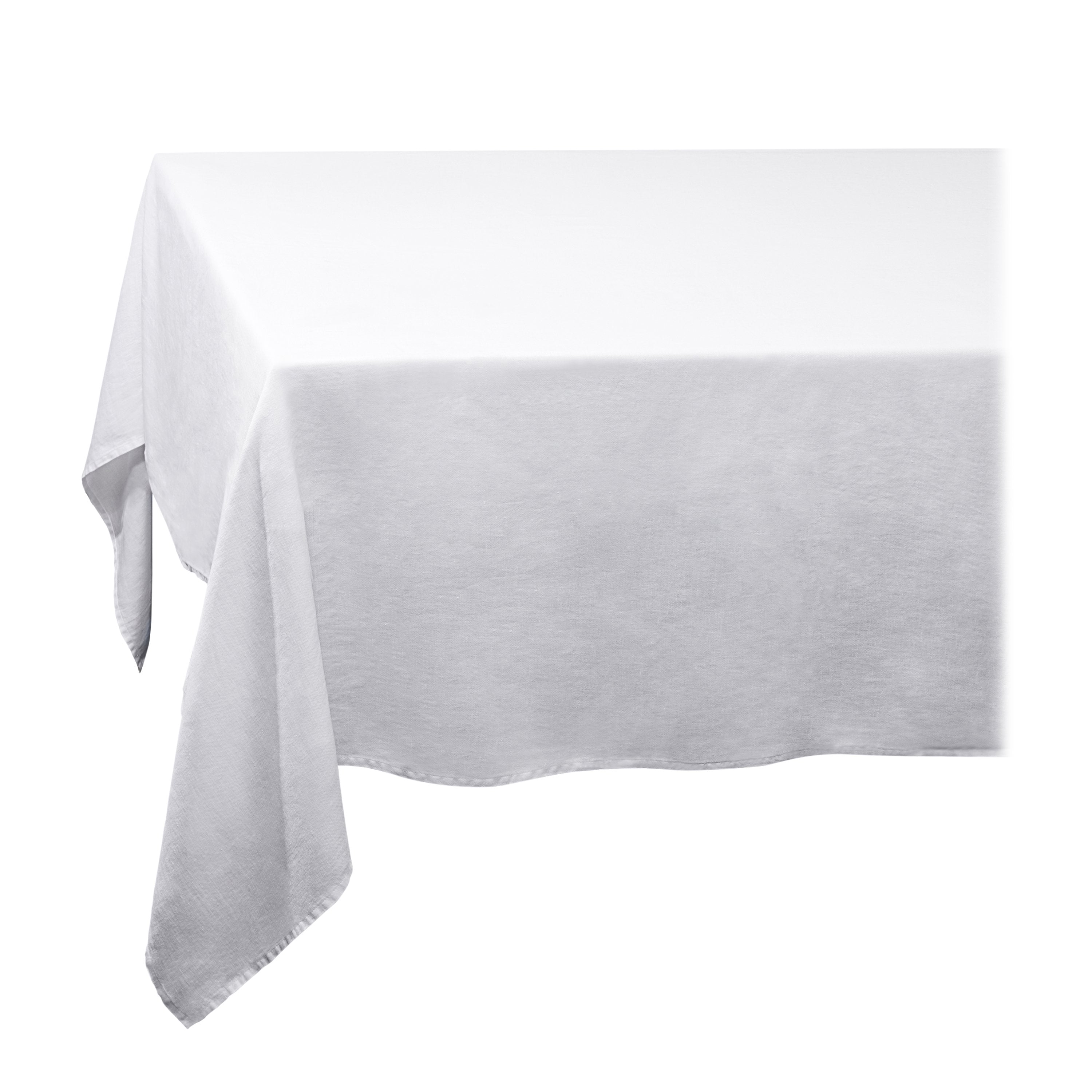 Premium White Linen Sateen Tablecloth - Elegant Dining Table Cover for Weddings, Parties & Home Decor